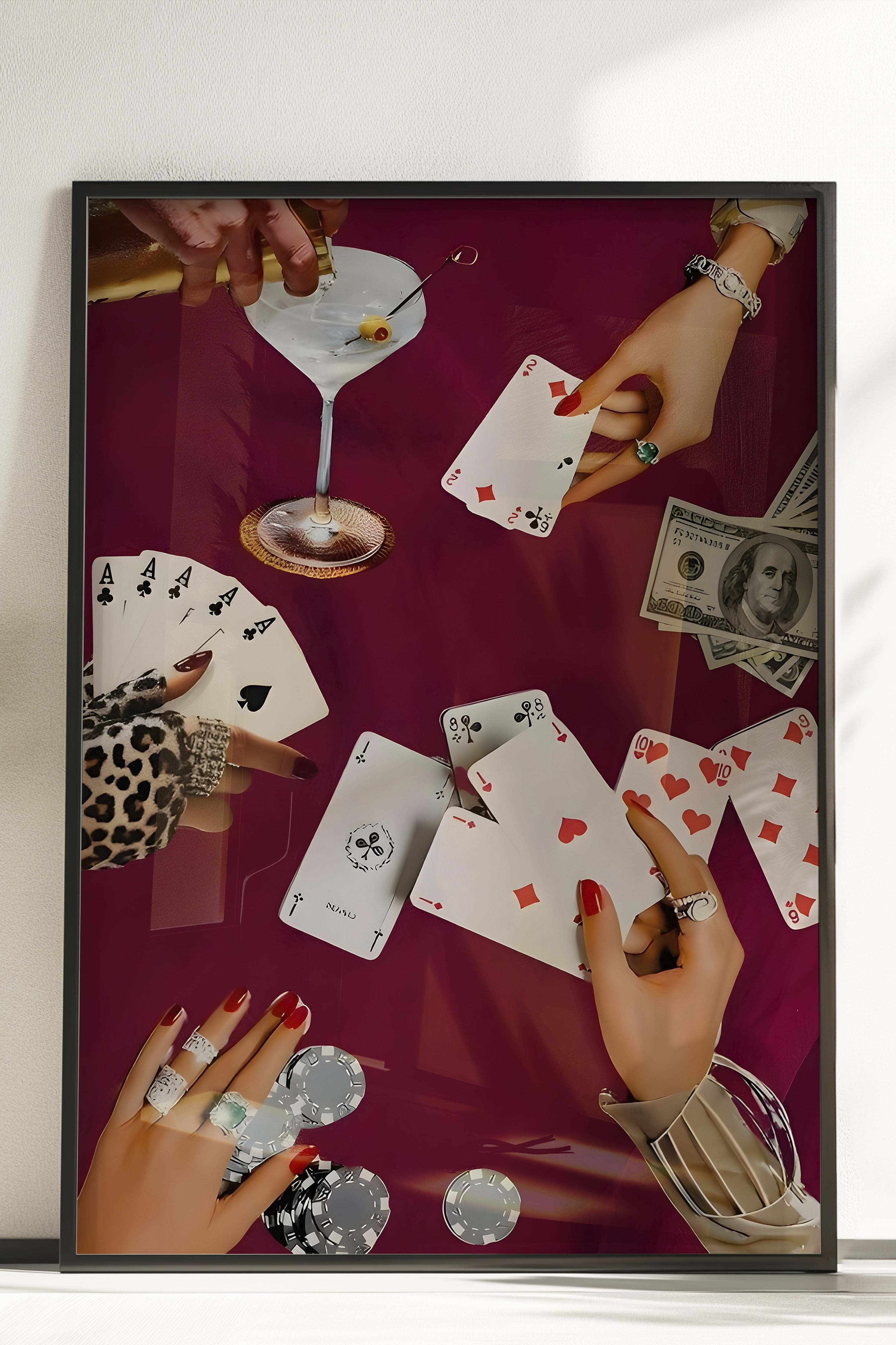 Çerçevesiz Poster, Vintage Playing Cards, Comfort Serisi Duvar Posteri, NO:108950