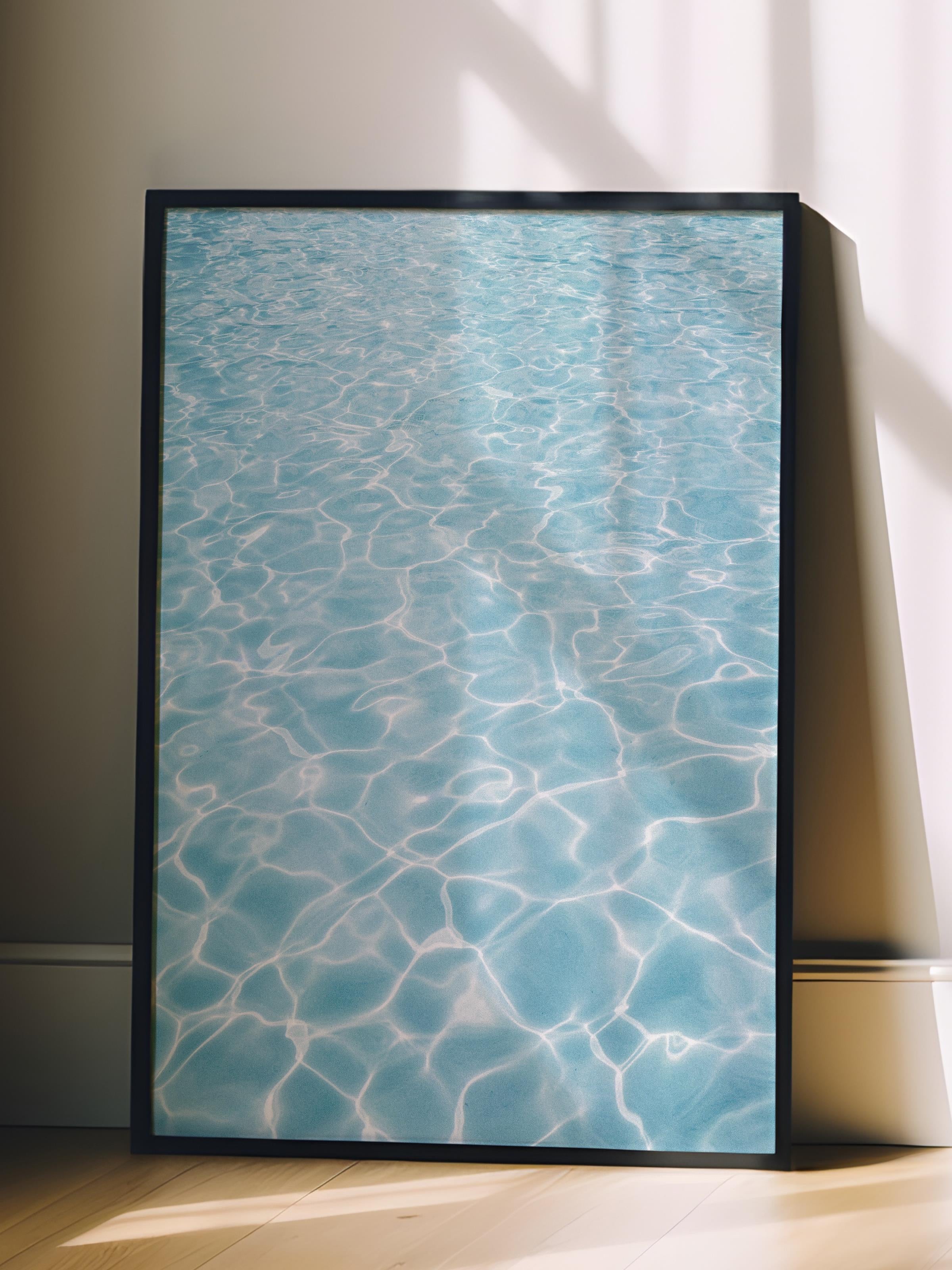 Çerçevesiz Poster, Yaz Temalı Tablo NO:110, Yüzme Havuzu Fotoğrafı, Mavi Poster, Dikey