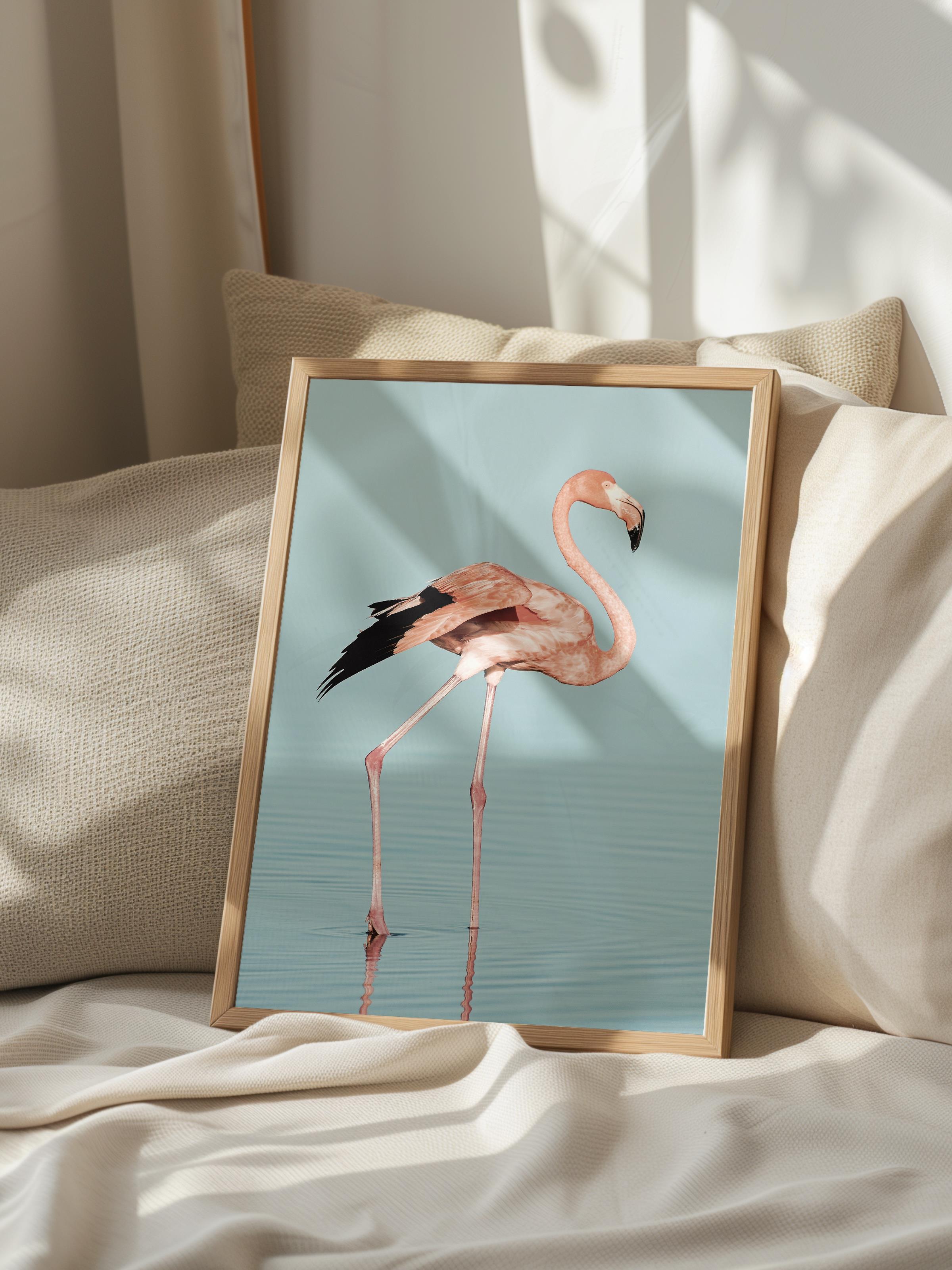 Çerçevesiz Poster, Yaz Temalı Tablo NO:113, Flamingo Fotoğrafı, Pembe Poster, Dikey