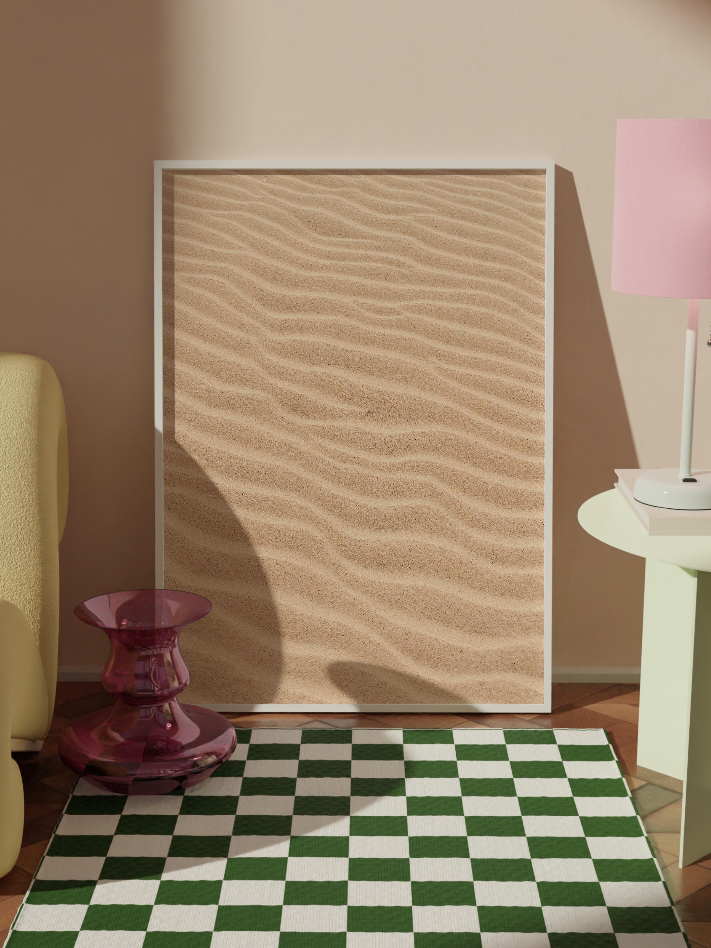 Çerçevesiz Poster, Yaz Temalı Tablo NO:121, Kum Dalgalanmaları Fotoğrafı, Beyaz Poster, Dikey