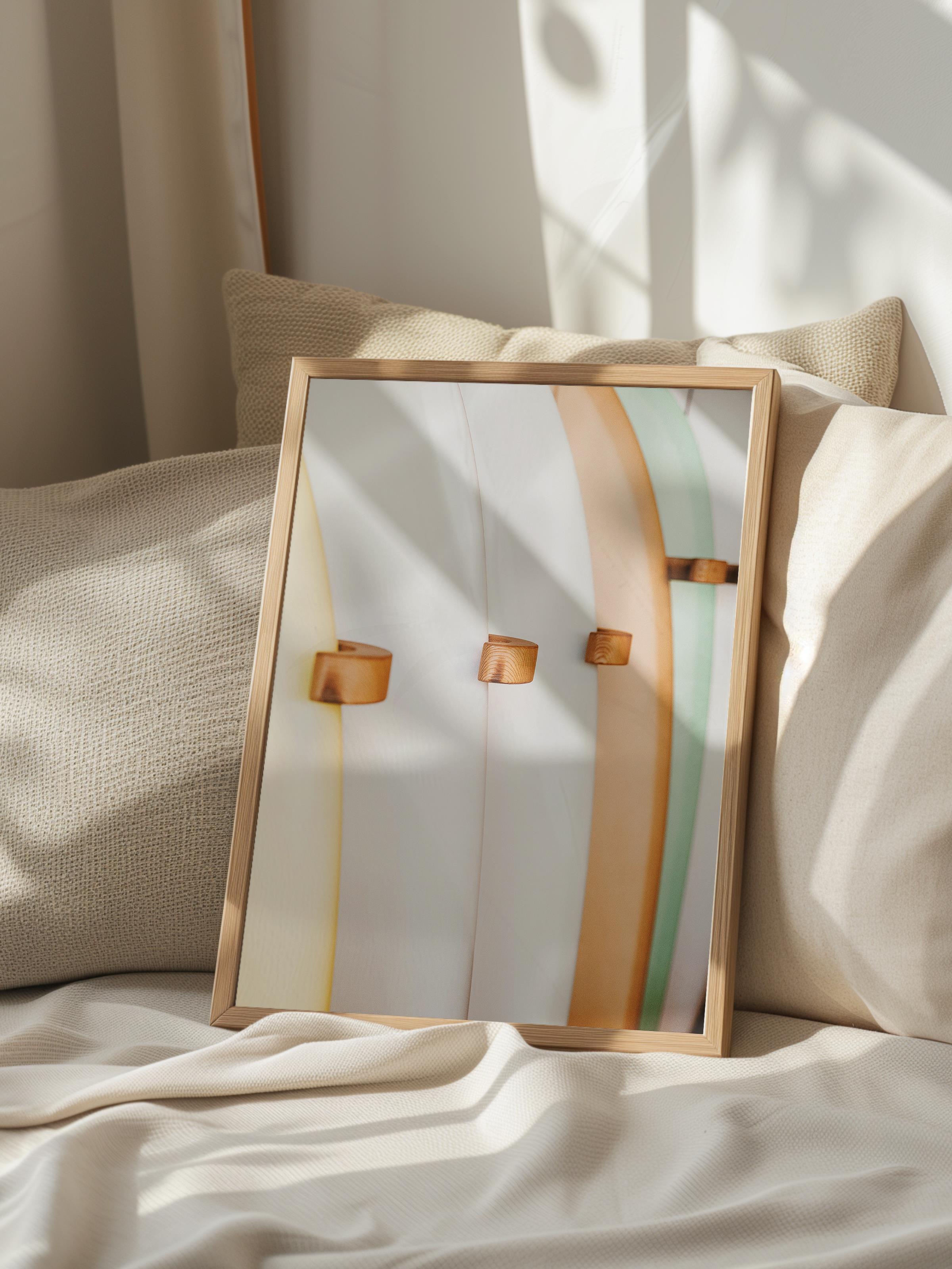 Çerçevesiz Poster, Yaz Temalı Tablo NO:148, Beyaz Duvar ve Sörf Tahtaları Fotoğrafı, Beyaz, Dikey