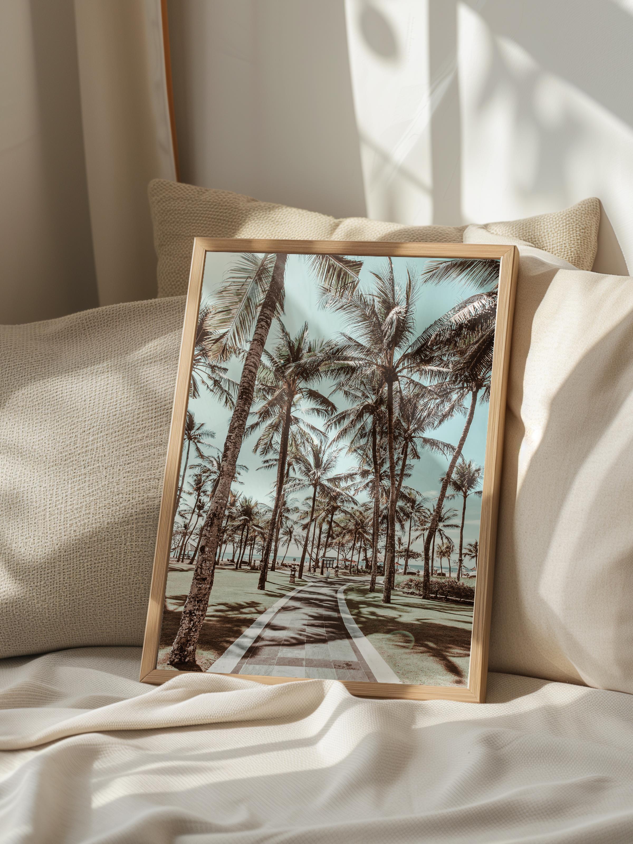 Çerçevesiz Poster, Yaz Temalı Tablo NO:156, Palmiye Ormanı Fotoğrafı, Kahverengi Poster, Dikey