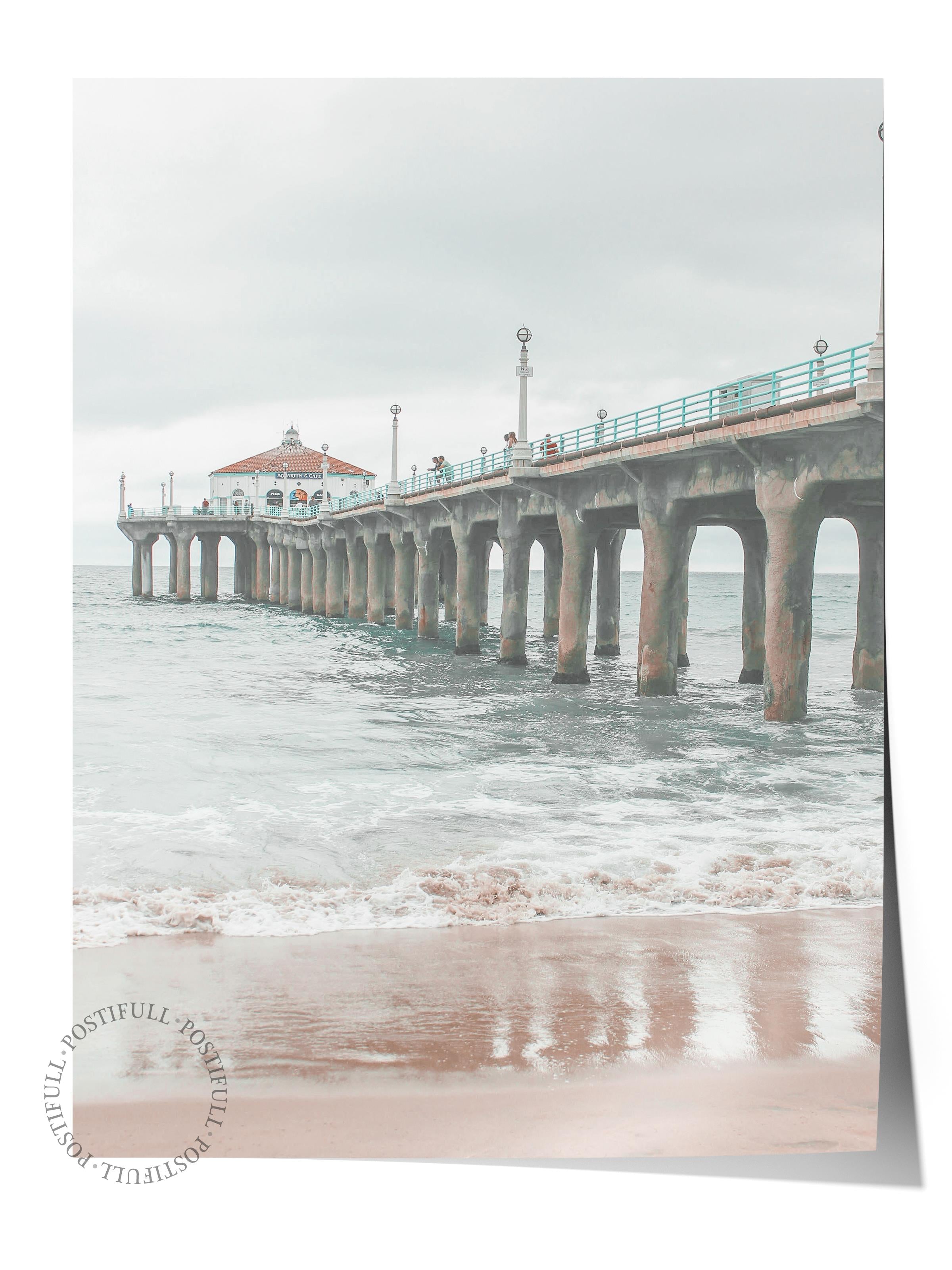 Çerçevesiz Poster, Yaz Temalı Tablo NO:158, İskelenin Yanı Fotoğrafı, Beyaz Poster, Dikey