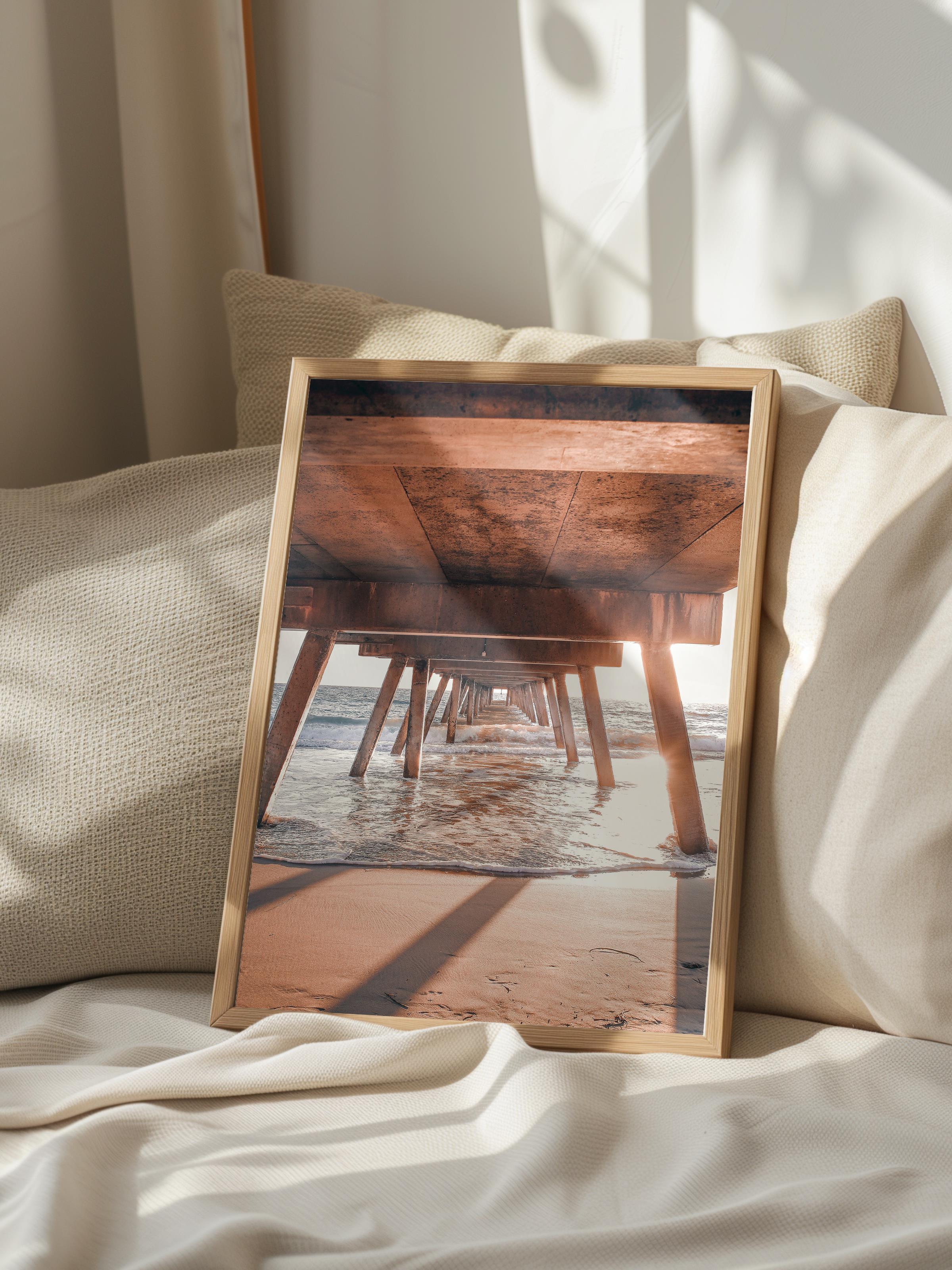 Çerçevesiz Poster, Yaz Temalı Tablo NO:159, İskelenin Altı Fotoğrafı, Kahverengi Poster, Dikey