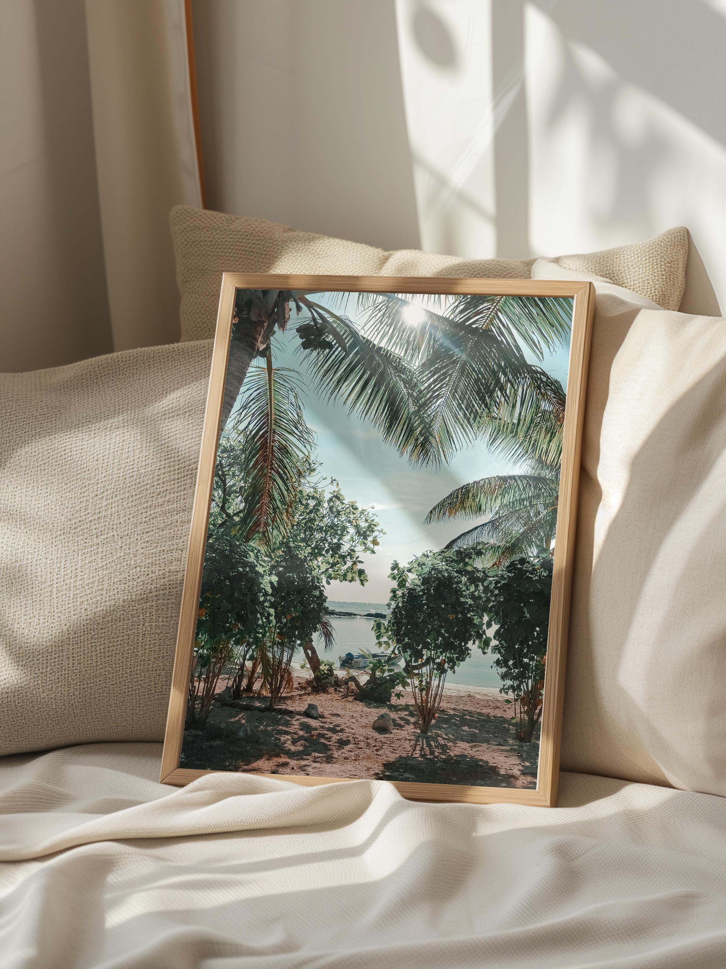 Çerçevesiz Poster, Yaz Temalı Tablo NO:172, Palmiye Manzarası Fotoğrafı, Yeşil Poster, Dikey
