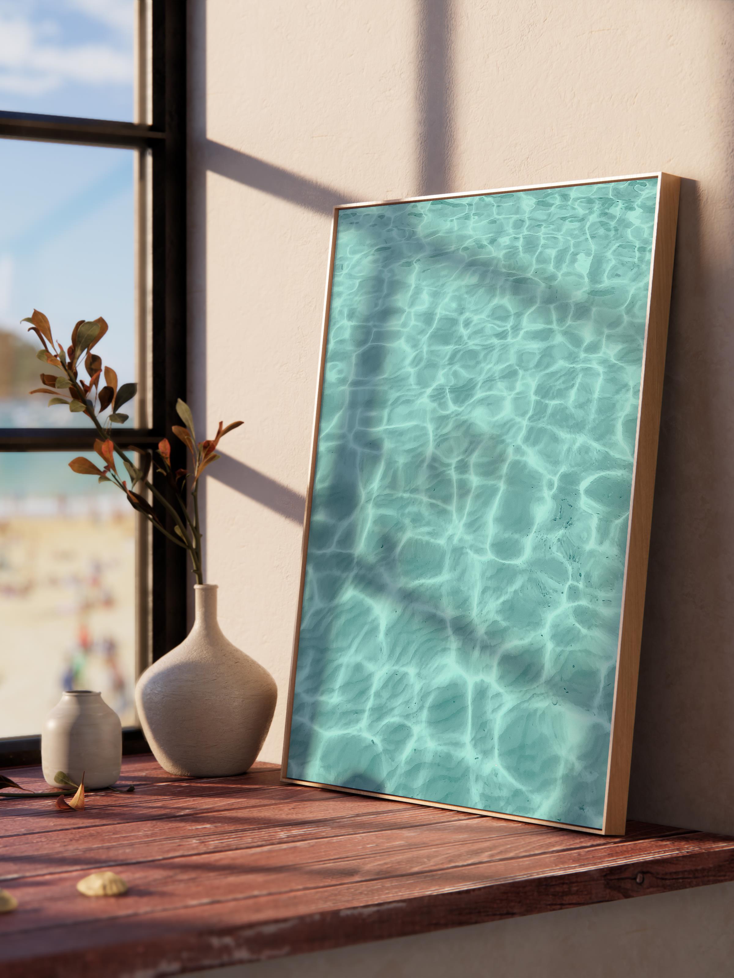 Çerçevesiz Poster, Yaz Temalı Tablo NO:197, Havuz ve Dalgalanmalar Fotoğrafı, Mavi Poster, Dikey