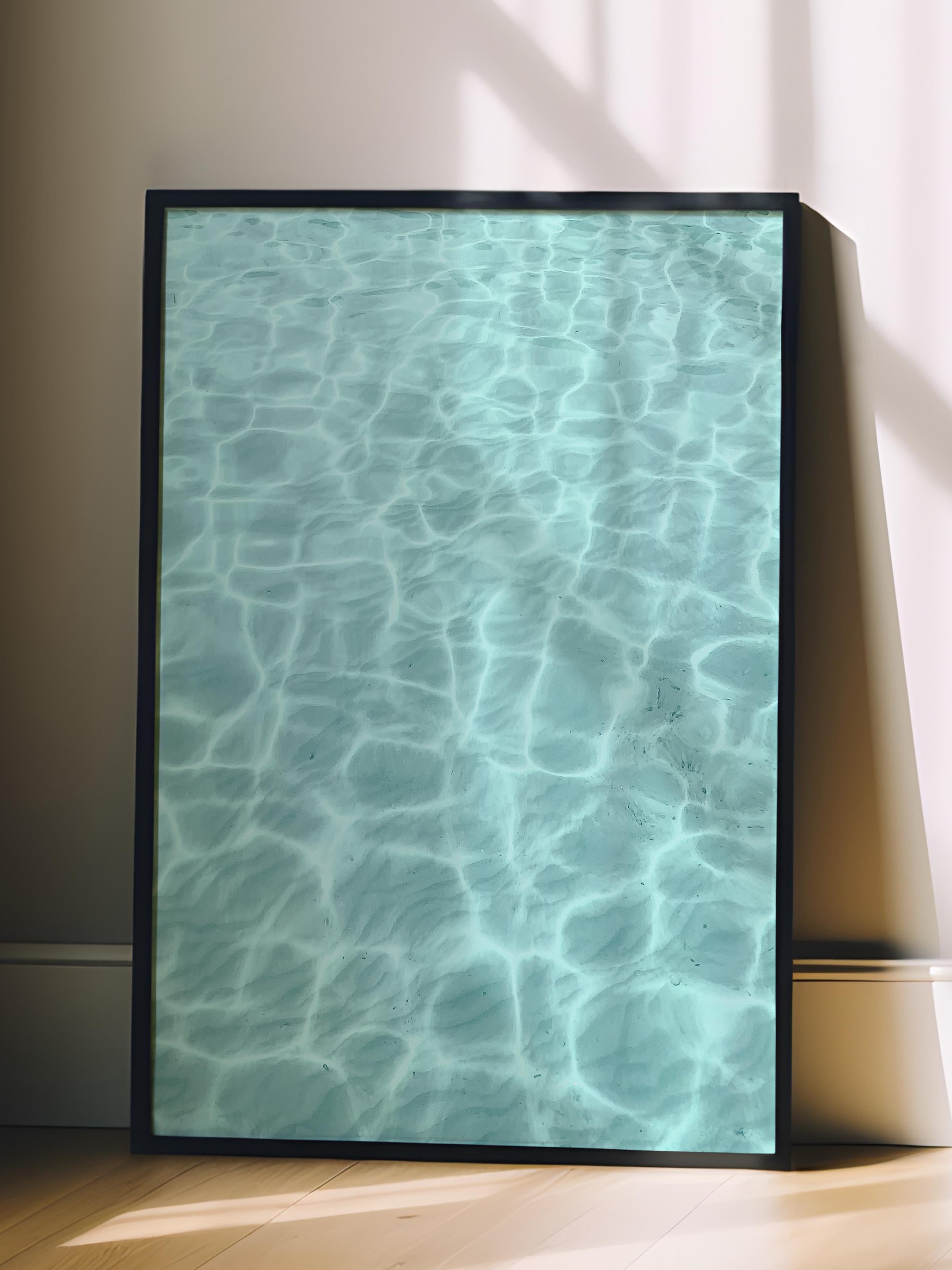 Çerçevesiz Poster, Yaz Temalı Tablo NO:197, Havuz ve Dalgalanmalar Fotoğrafı, Mavi Poster, Dikey