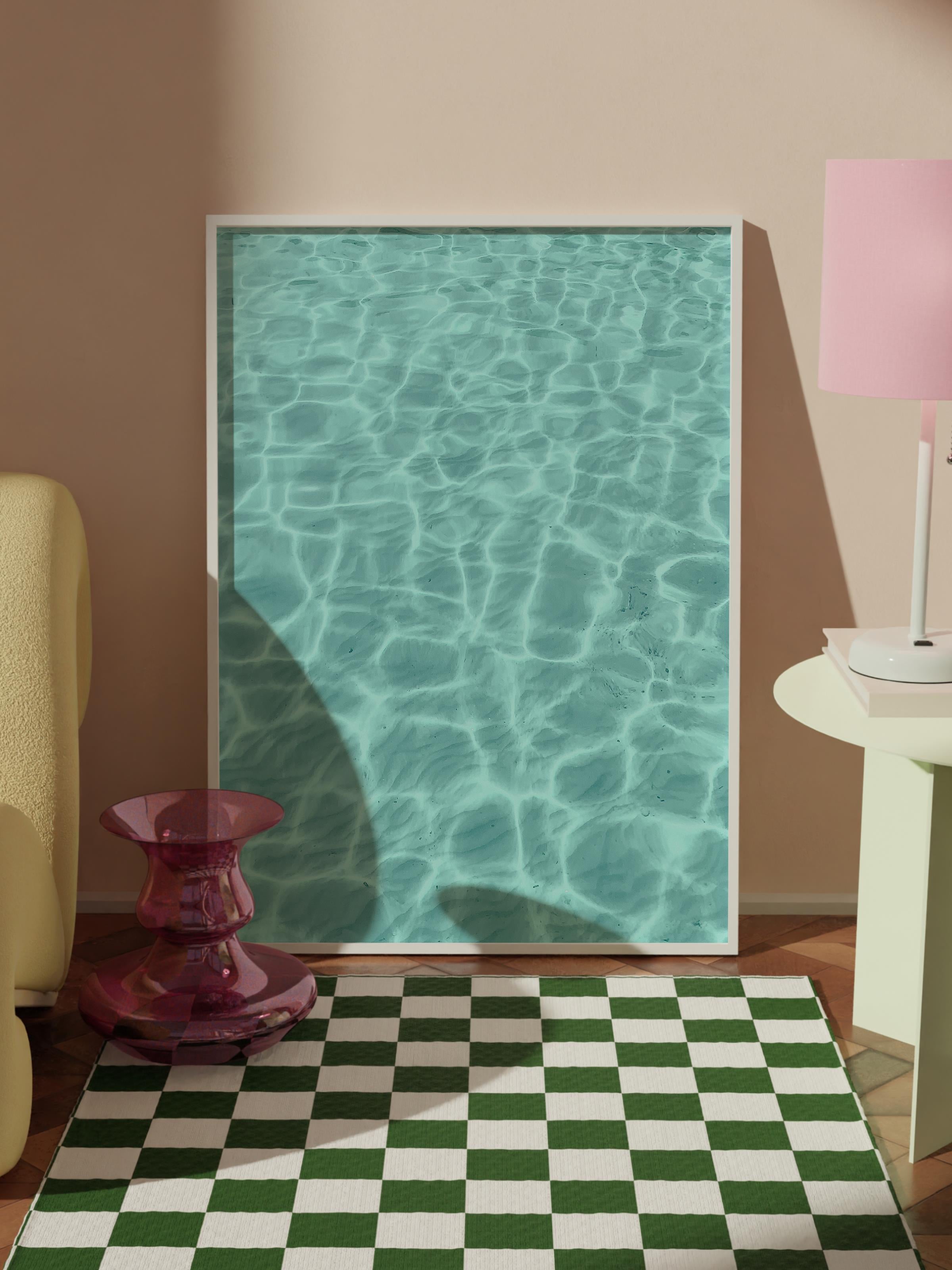 Çerçevesiz Poster, Yaz Temalı Tablo NO:197, Havuz ve Dalgalanmalar Fotoğrafı, Mavi Poster, Dikey