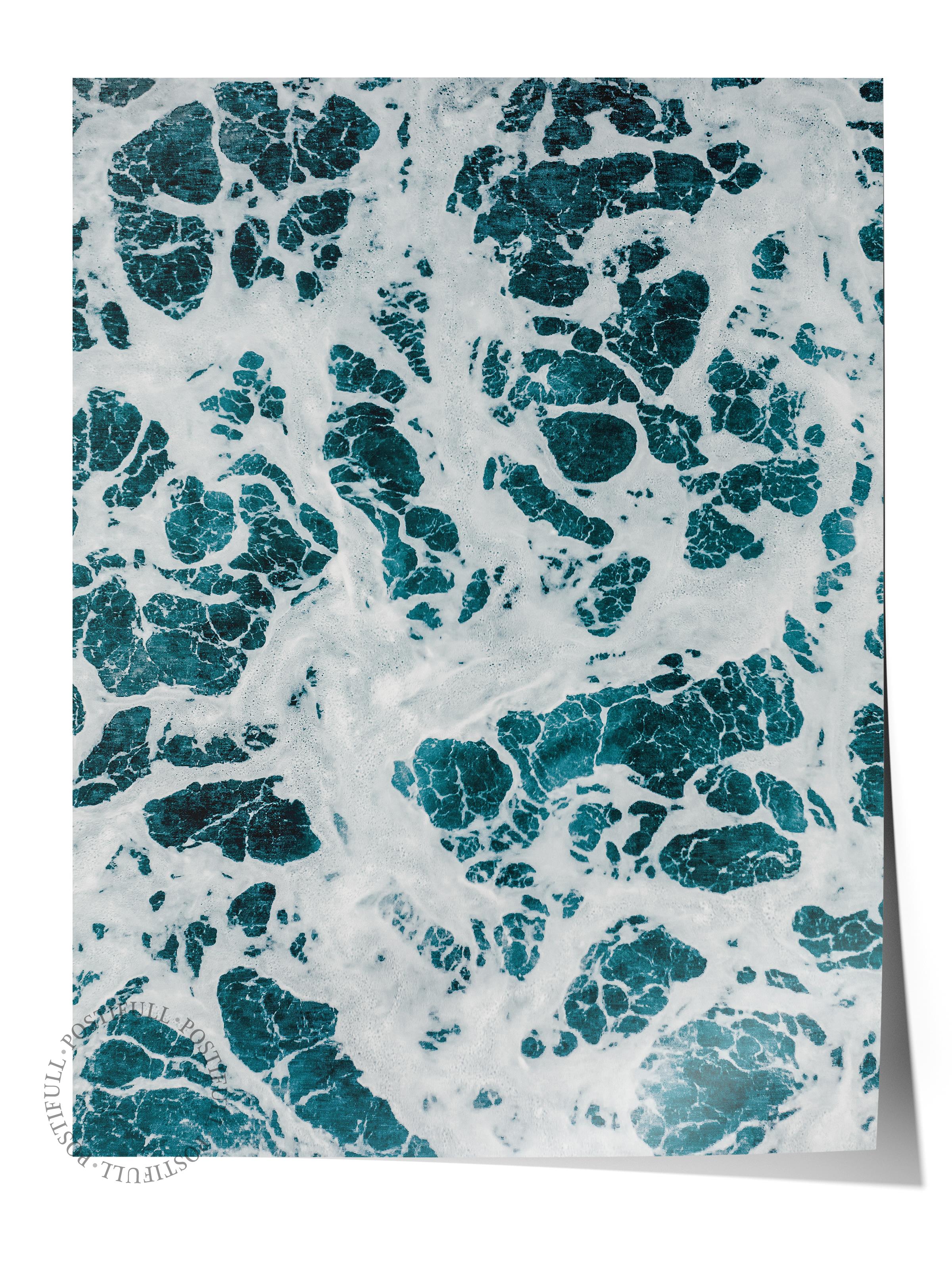 Çerçevesiz Poster, Yaz Temalı Tablo NO:205, Deniz Köpükleri Fotoğrafı, Beyaz Poster, Dikey