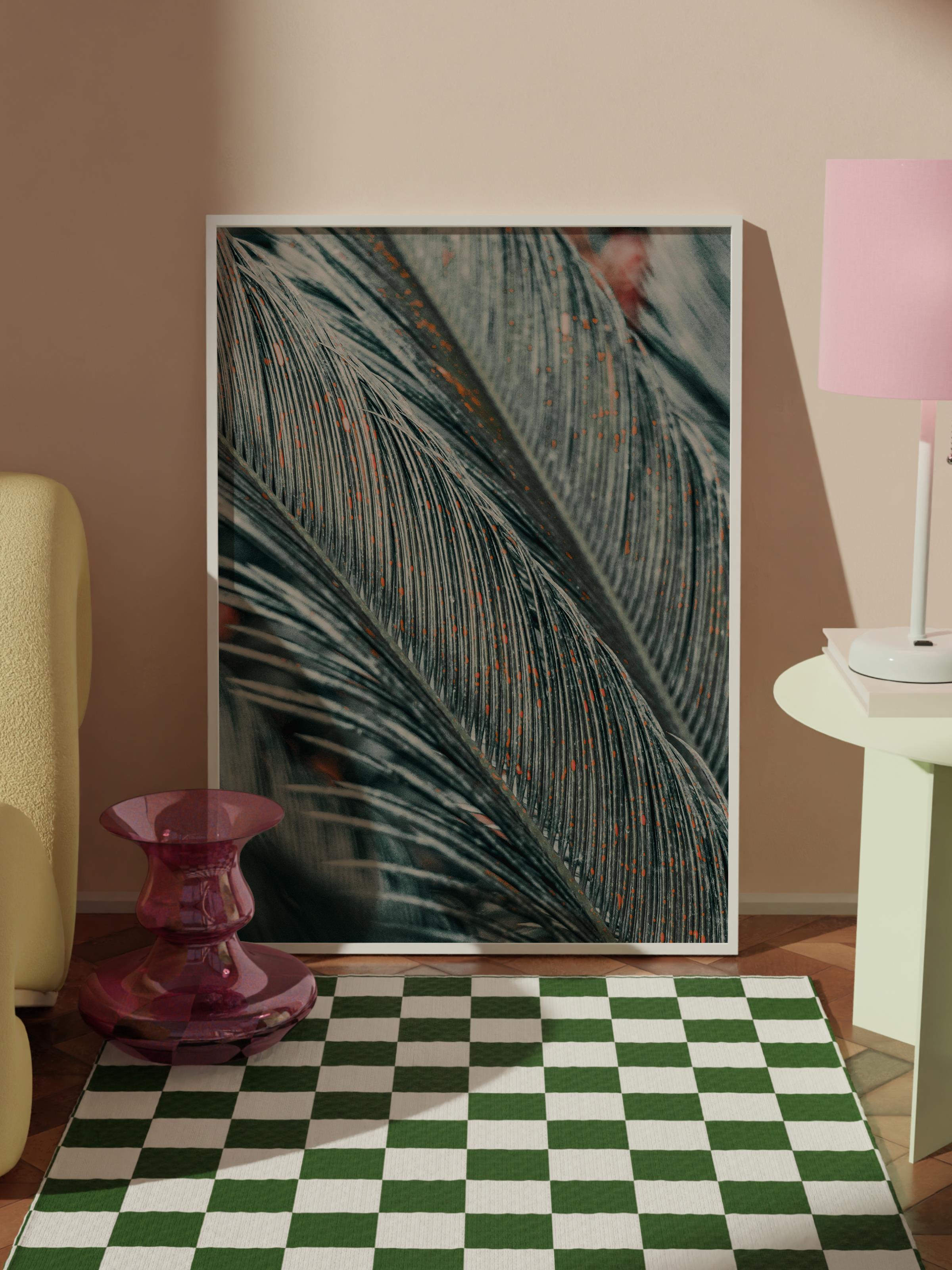 Çerçevesiz Poster, Yaz Temalı Tablo NO:206, Yeşil Yapraklar Fotoğrafı, Yeşil Poster, Dikey