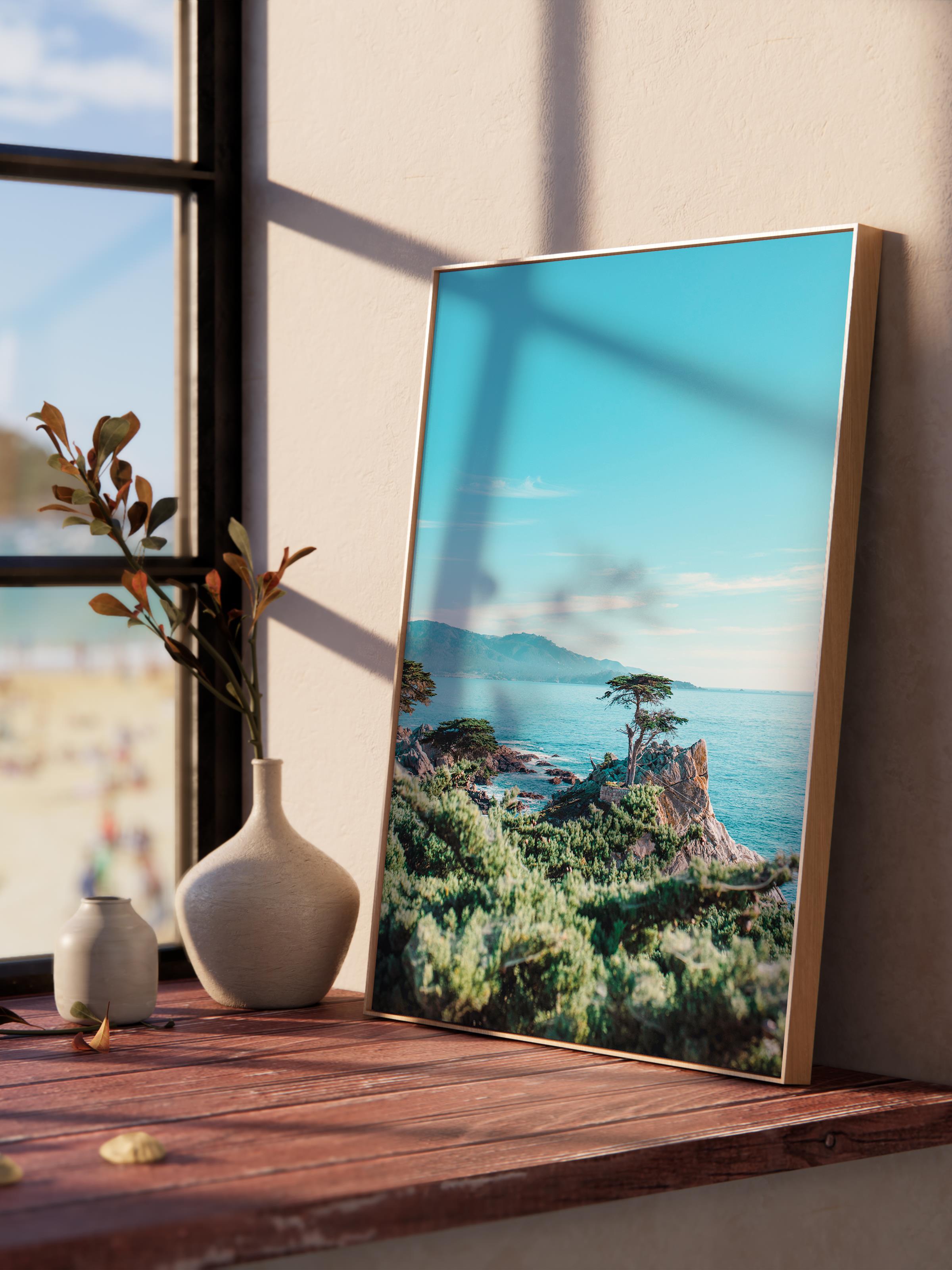 Çerçevesiz Poster, Yaz Temalı Tablo NO:251, Yeşillik ve Kayalık Manzara Fotoğrafı, Yeşil, Dikey