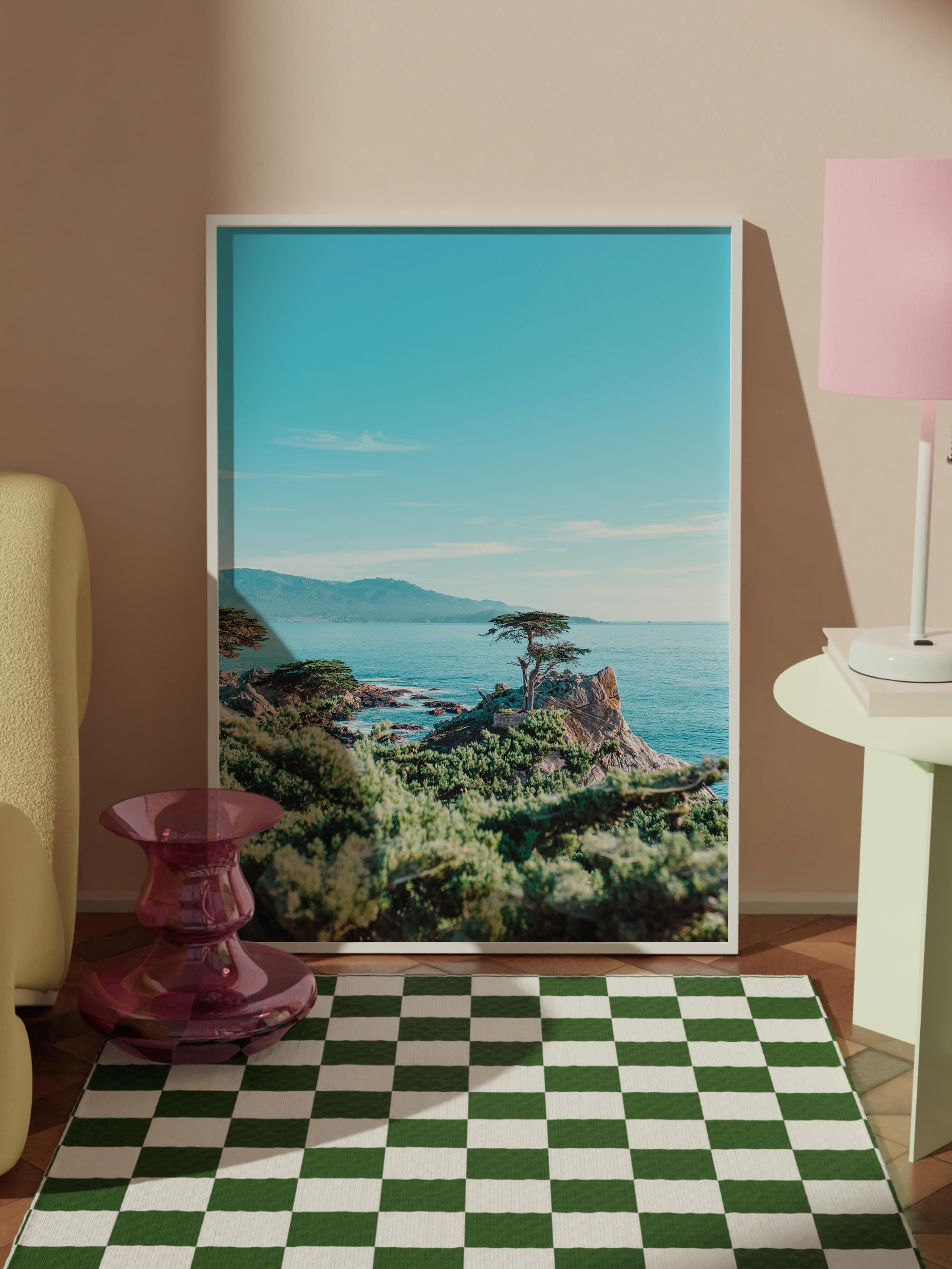 Çerçevesiz Poster, Yaz Temalı Tablo NO:251, Yeşillik ve Kayalık Manzara Fotoğrafı, Yeşil, Dikey