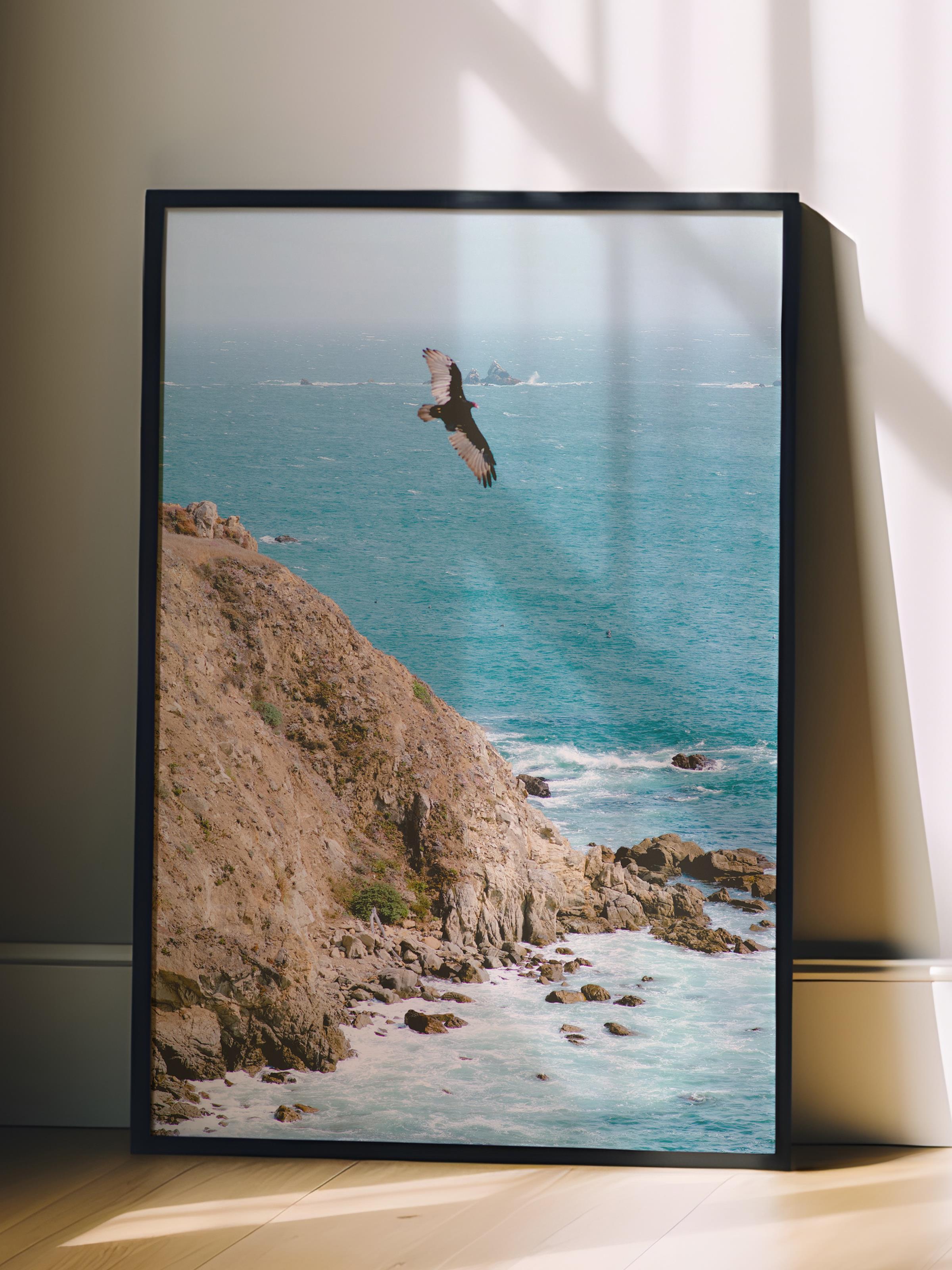 Çerçevesiz Poster, Yaz Temalı Tablo NO:52, Kayalık Uçurum Fotoğrafı, Kahverengi Poster, Dikey