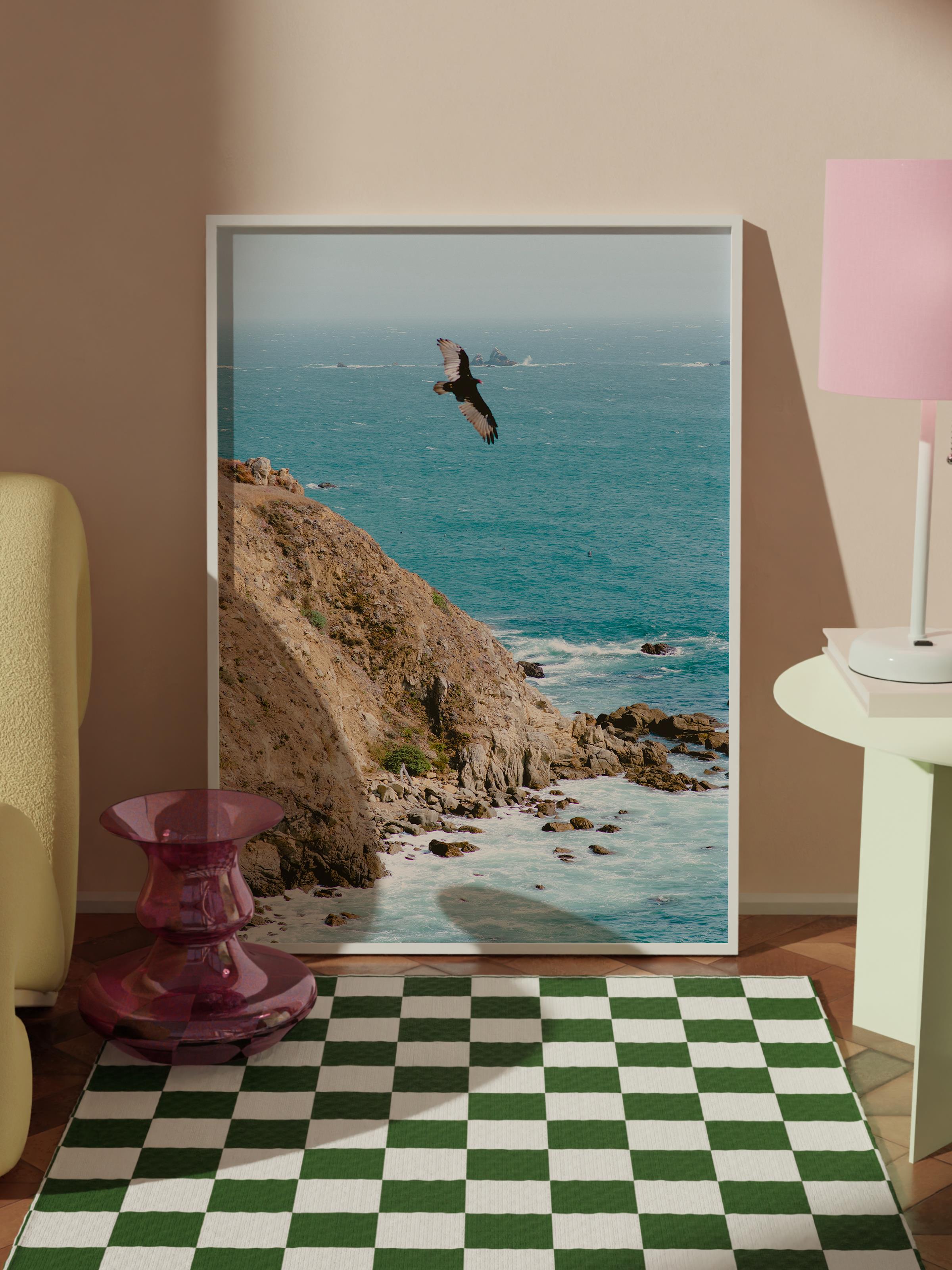 Çerçevesiz Poster, Yaz Temalı Tablo NO:52, Kayalık Uçurum Fotoğrafı, Kahverengi Poster, Dikey