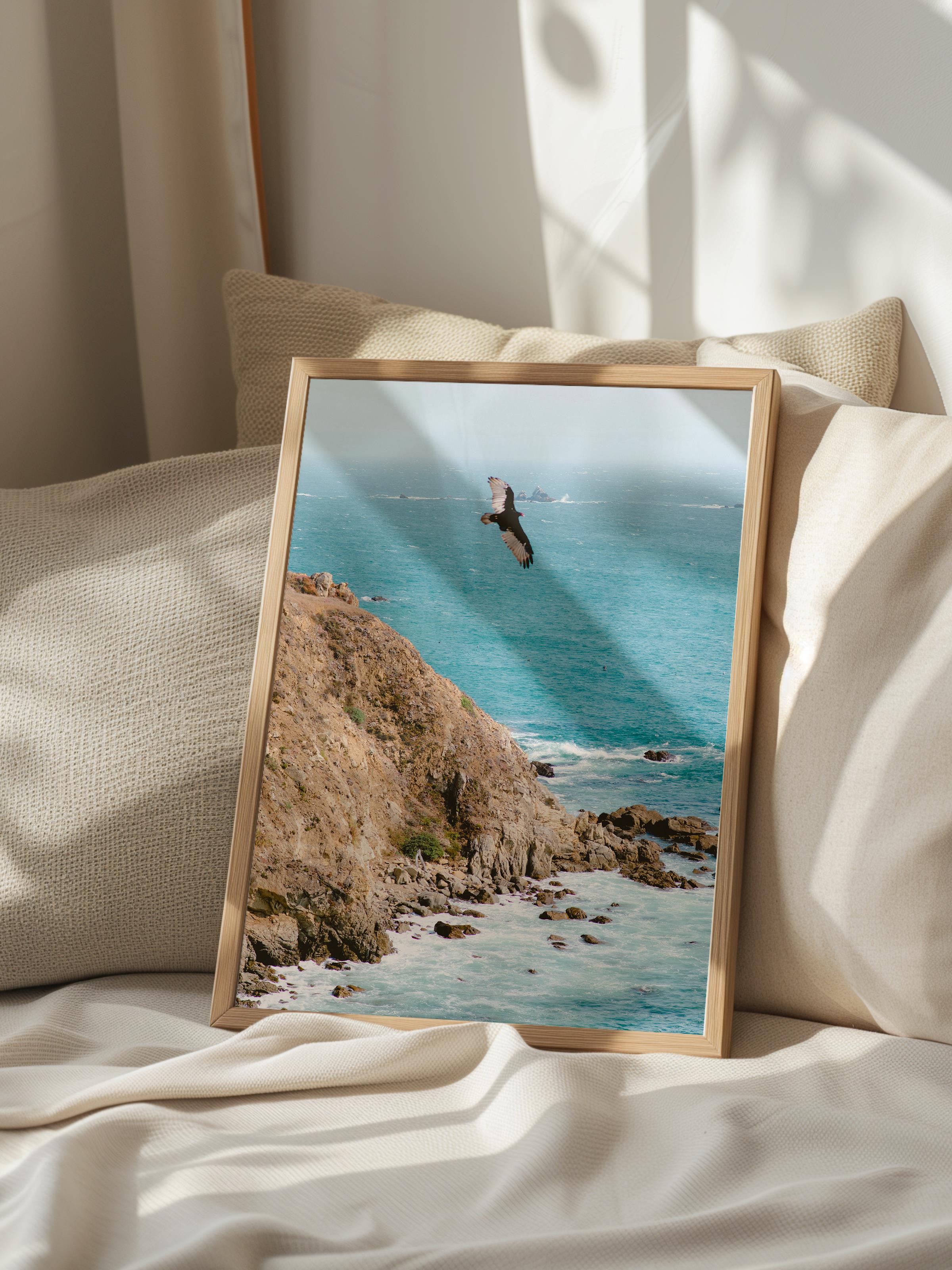 Çerçevesiz Poster, Yaz Temalı Tablo NO:52, Kayalık Uçurum Fotoğrafı, Kahverengi Poster, Dikey