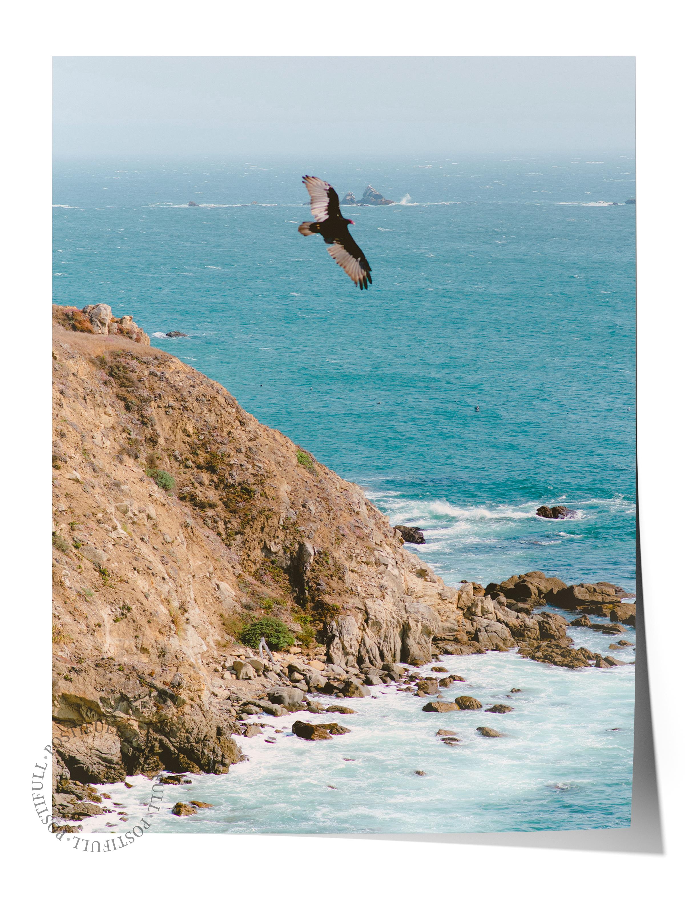 Çerçevesiz Poster, Yaz Temalı Tablo NO:52, Kayalık Uçurum Fotoğrafı, Kahverengi Poster, Dikey