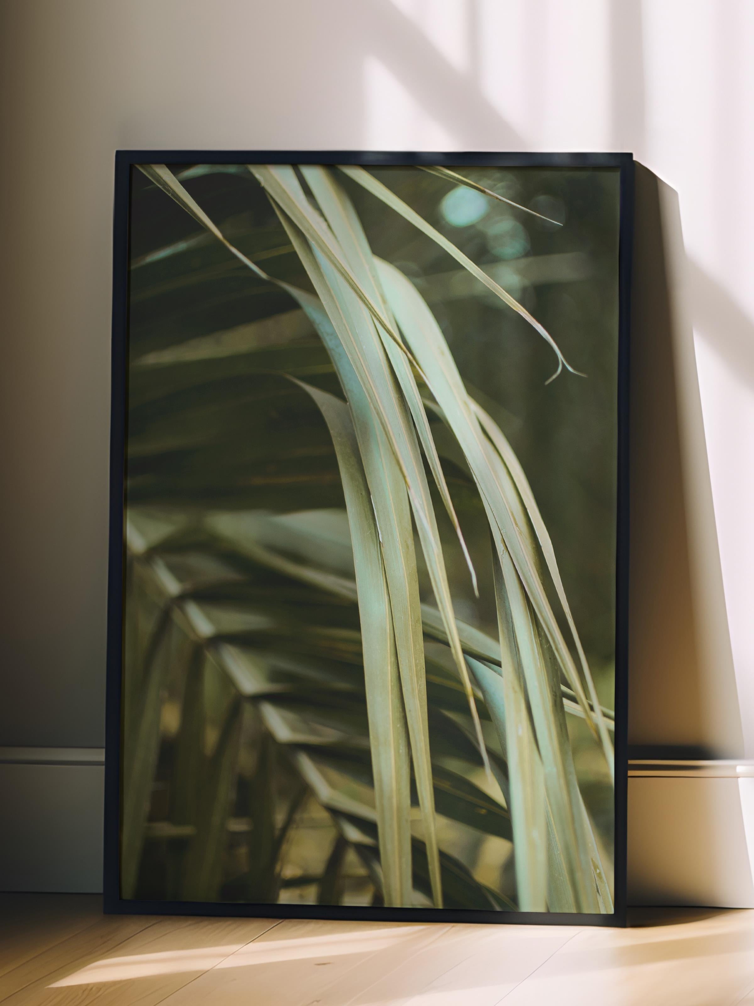 Çerçevesiz Poster, Yaz Temalı Tablo NO:65, Yeşil Yaprak Detayı Fotoğrafı, Yeşil Poster, Dikey