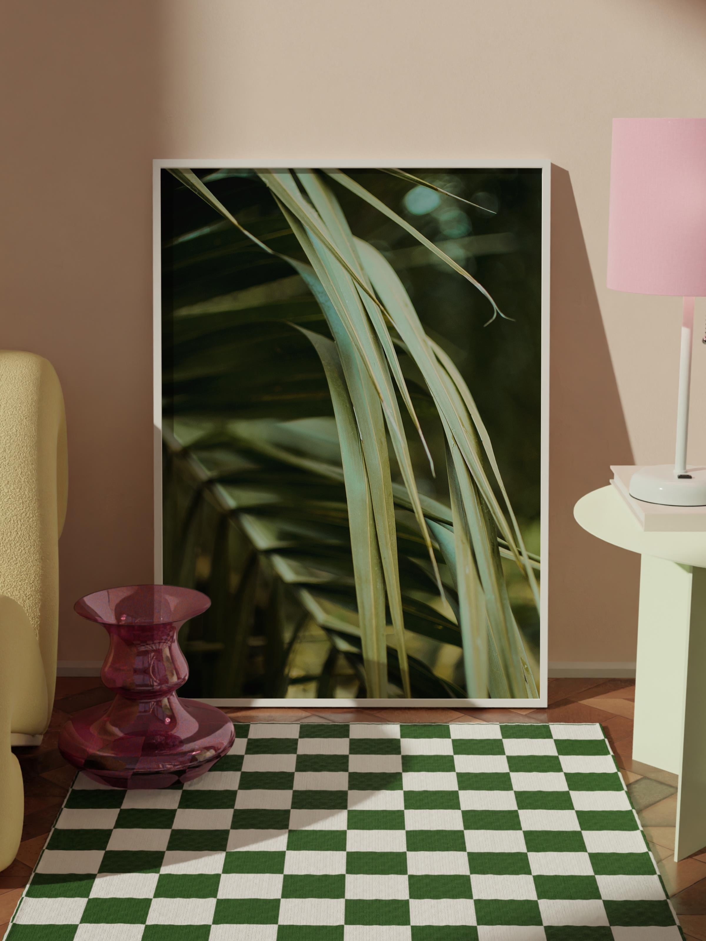 Çerçevesiz Poster, Yaz Temalı Tablo NO:65, Yeşil Yaprak Detayı Fotoğrafı, Yeşil Poster, Dikey