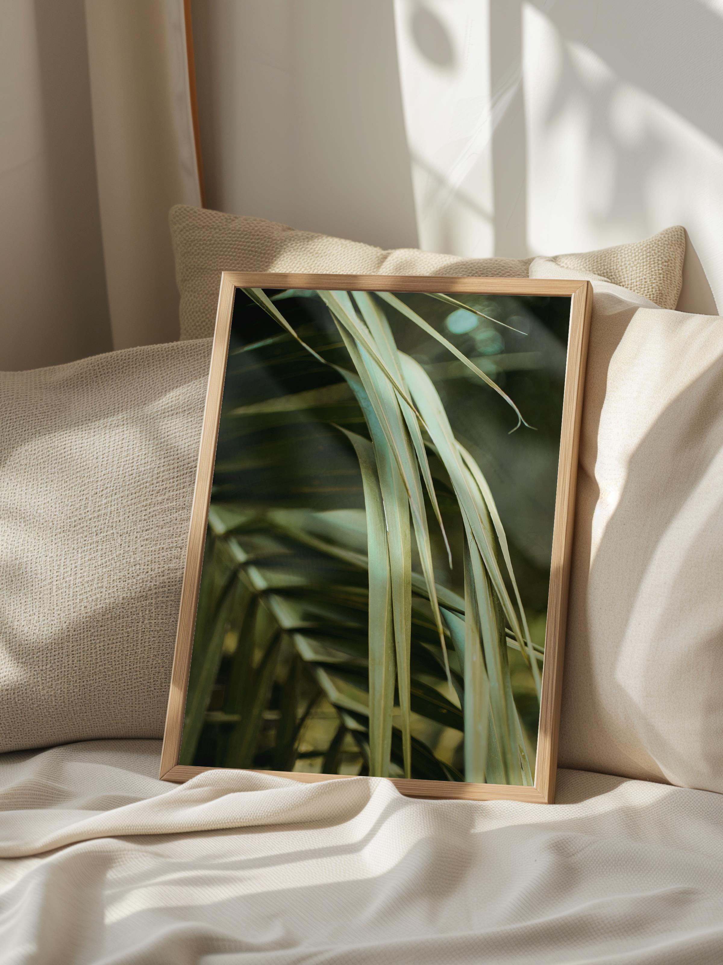 Çerçevesiz Poster, Yaz Temalı Tablo NO:65, Yeşil Yaprak Detayı Fotoğrafı, Yeşil Poster, Dikey