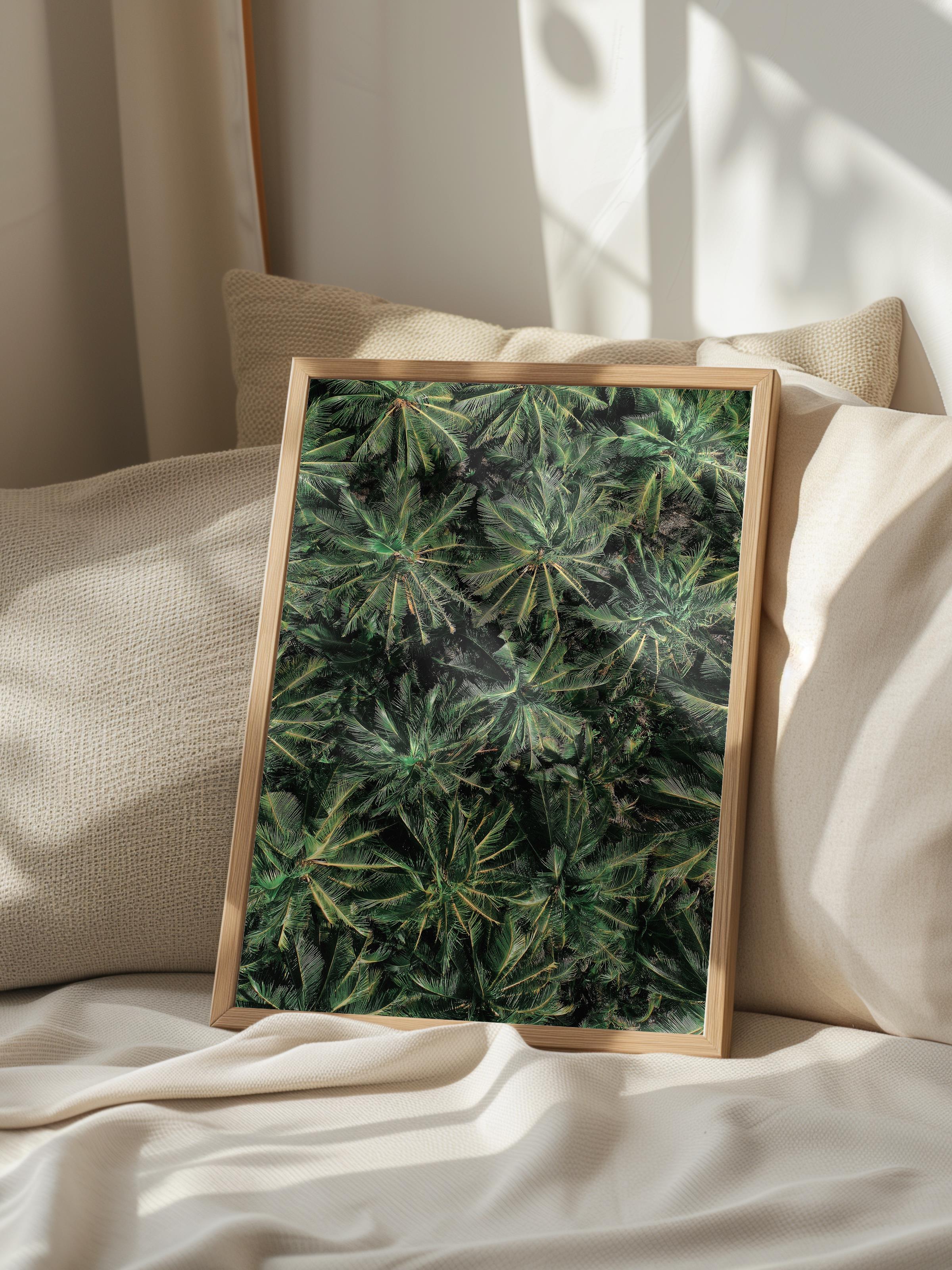 Çerçevesiz Poster, Yaz Temalı Tablo NO:67, Palmiye Ormanı Fotoğrafı, Yeşil Poster, Dikey