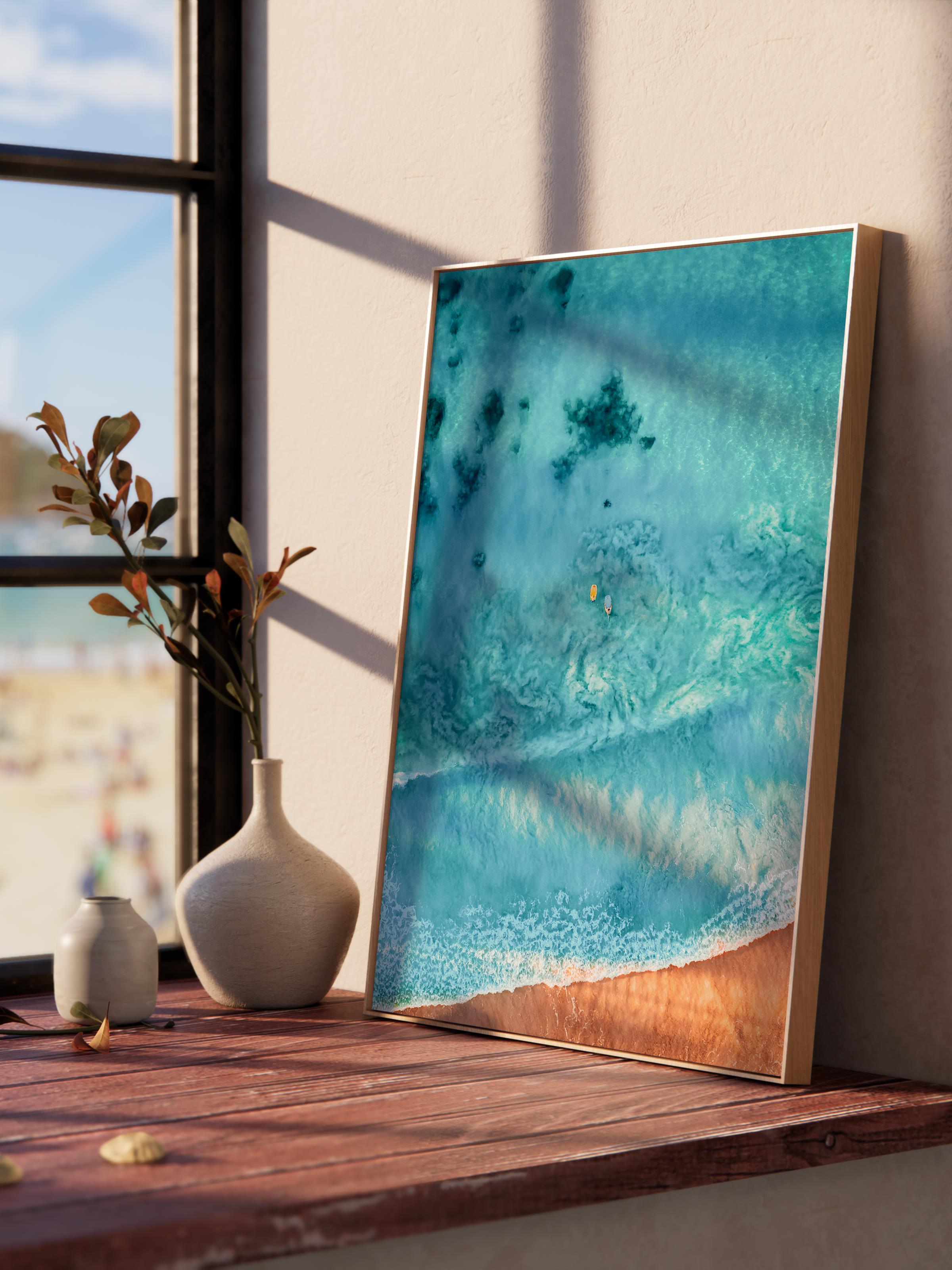 Çerçevesiz Poster, Yaz Temalı Tablo NO:69, Turkuaz Deniz Fotoğrafı, Mavi Poster, Dikey