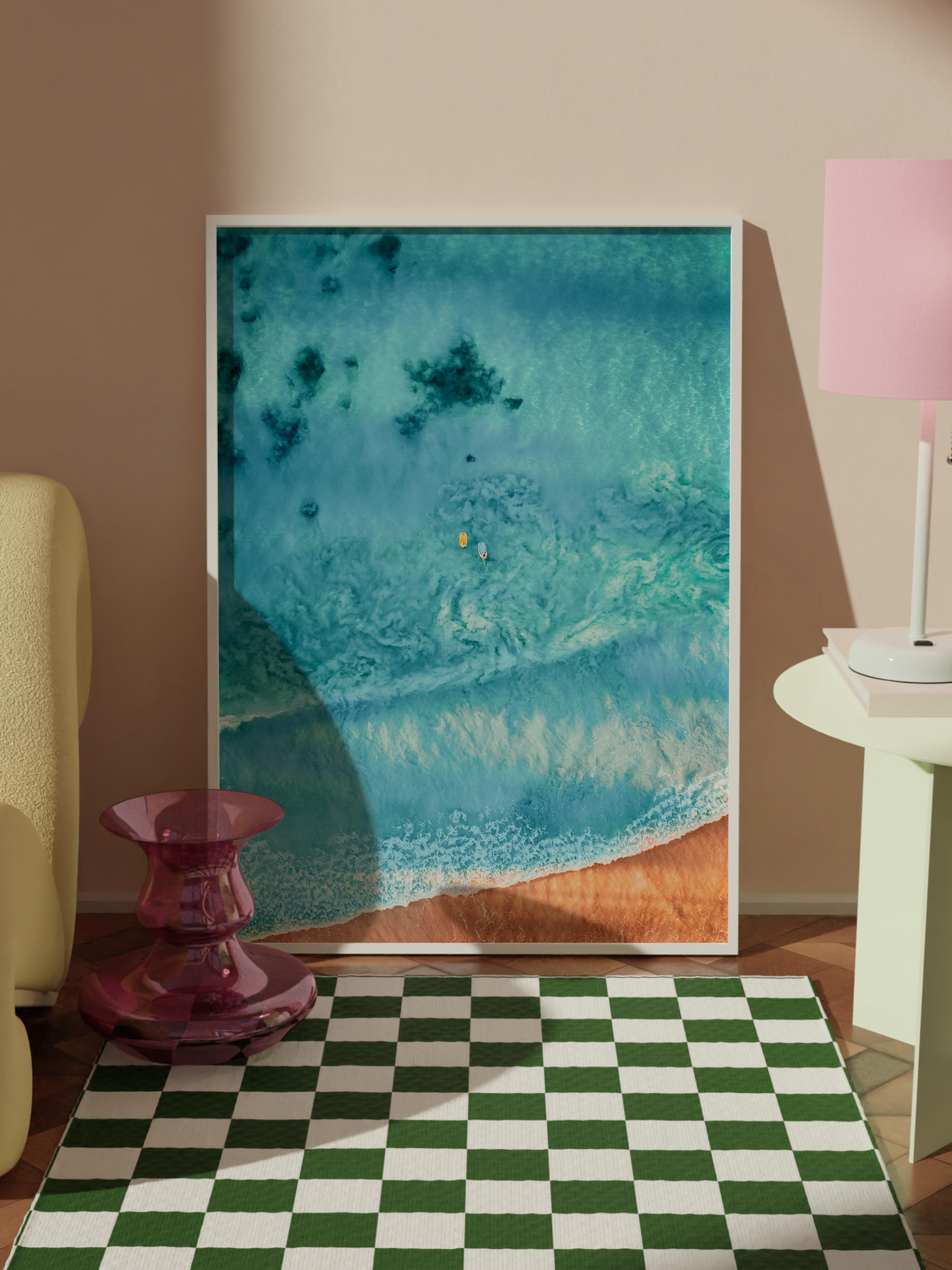 Çerçevesiz Poster, Yaz Temalı Tablo NO:69, Turkuaz Deniz Fotoğrafı, Mavi Poster, Dikey