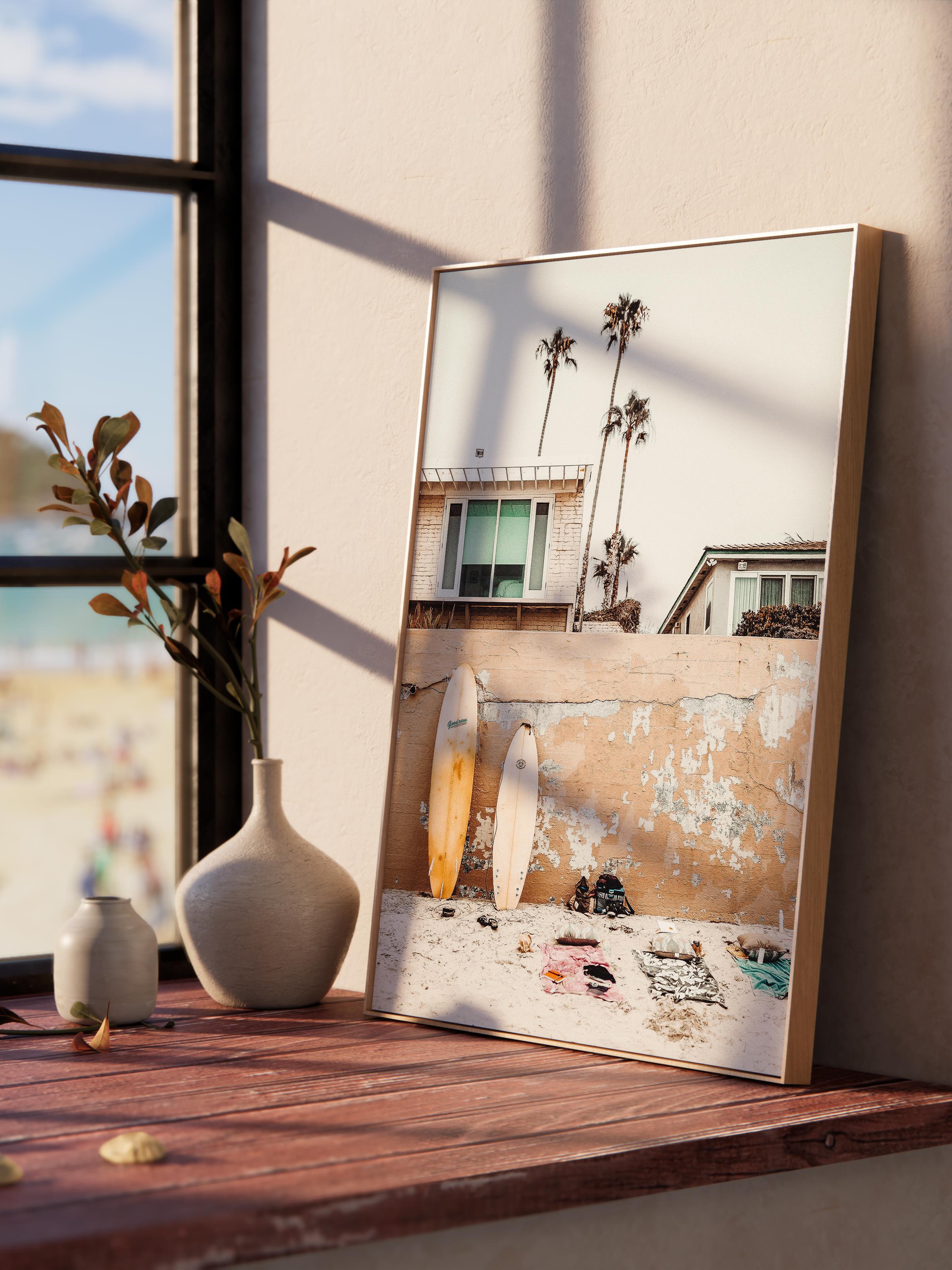 Çerçevesiz Poster, Yaz Temalı Tablo NO:94, Surf Evi Fotoğrafı, Beyaz Poster, Dikey