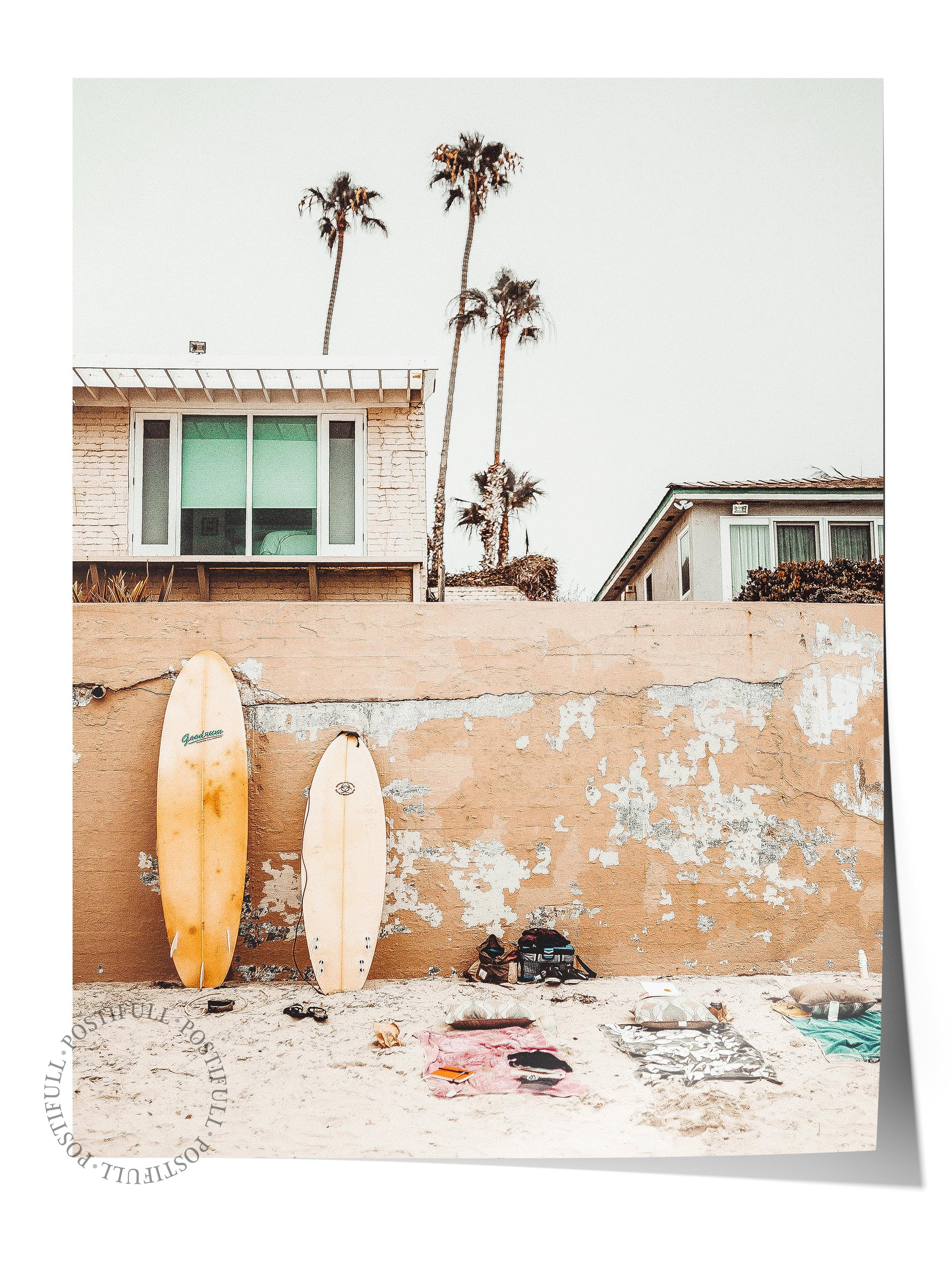 Çerçevesiz Poster, Yaz Temalı Tablo NO:94, Surf Evi Fotoğrafı, Beyaz Poster, Dikey