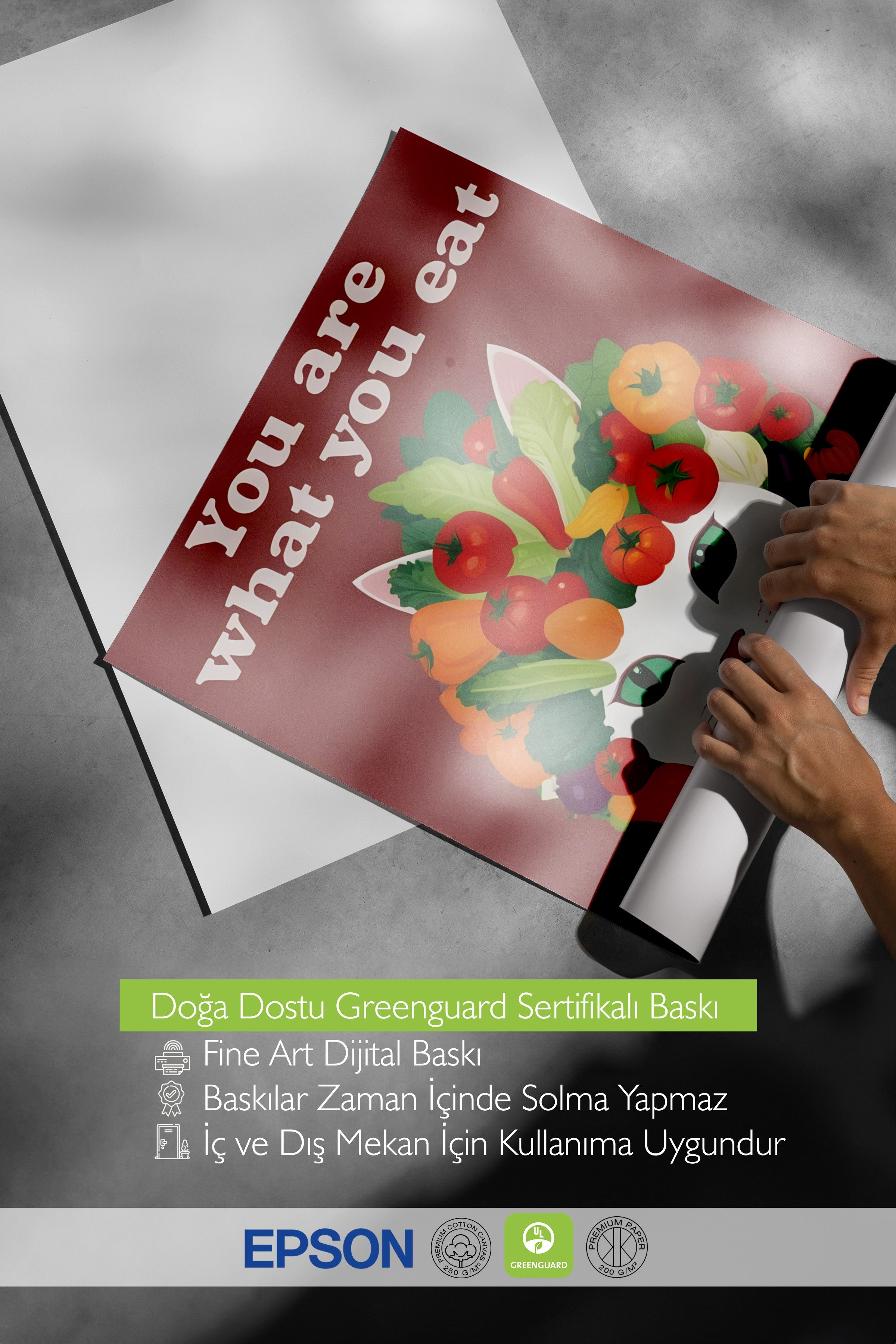Çerçevesiz Poster, You Are What You Eat, Comfort Serisi Mutfak Duvar Posteri, NO:109100