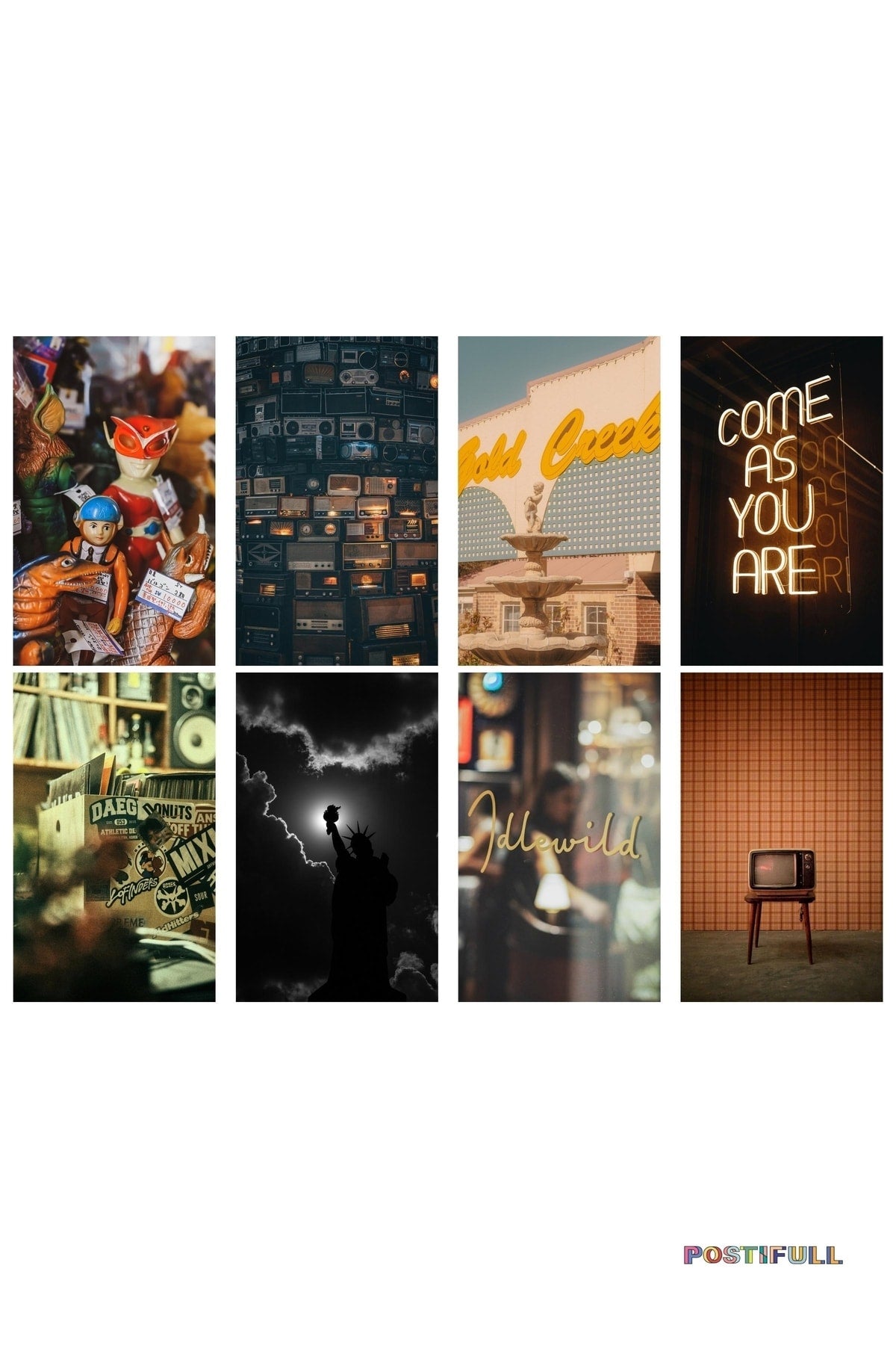 Chill Mood Aesthetic Poster Seti - Kolaj Seti - Stiker Bant Hediyeli - 40 Adet 10*15cm - Kutulu Set