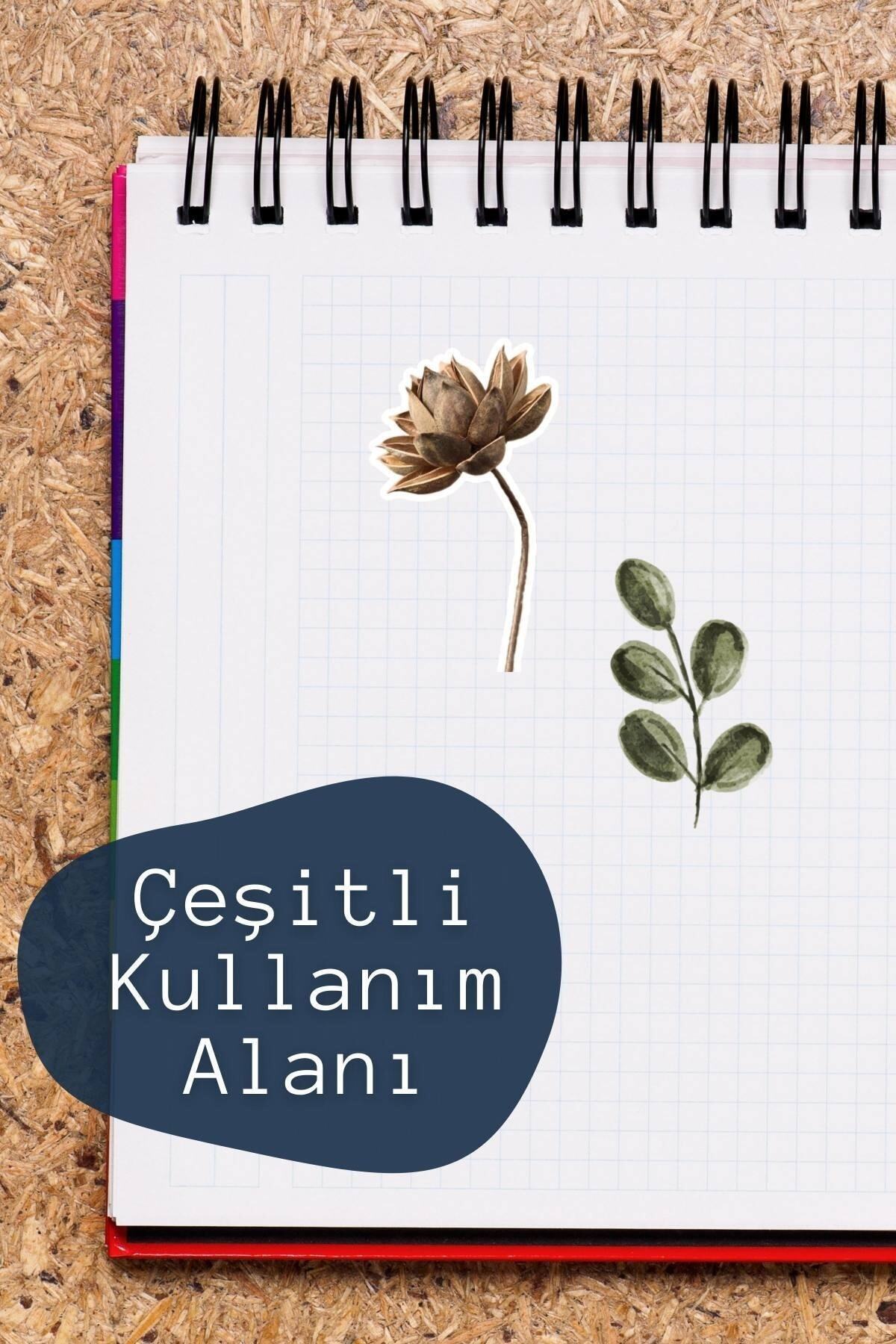 Çiçek Temalı Sticker Seti - 10 Adet Etiket Seti- Telefon, Tablet, Defter Laptop Uyumlu Etiket