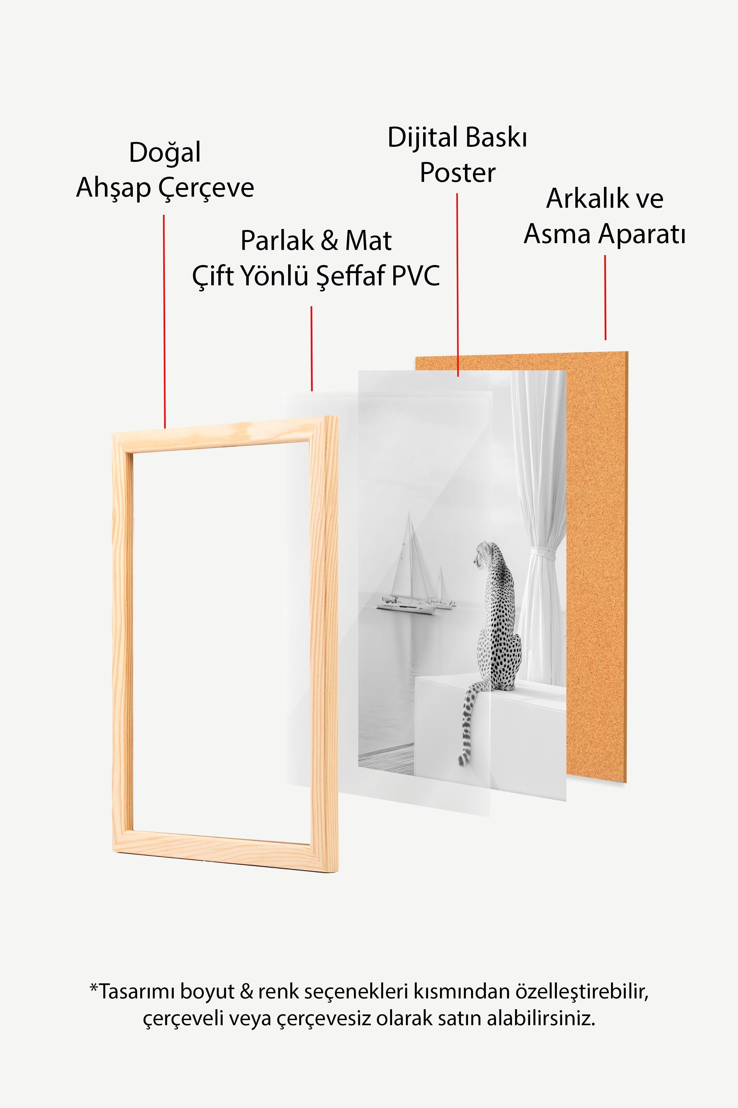 Çita ve Yelkenli Posteri, Ahşap Çerçeveli Poster, Old Money Serisi, NO:113249