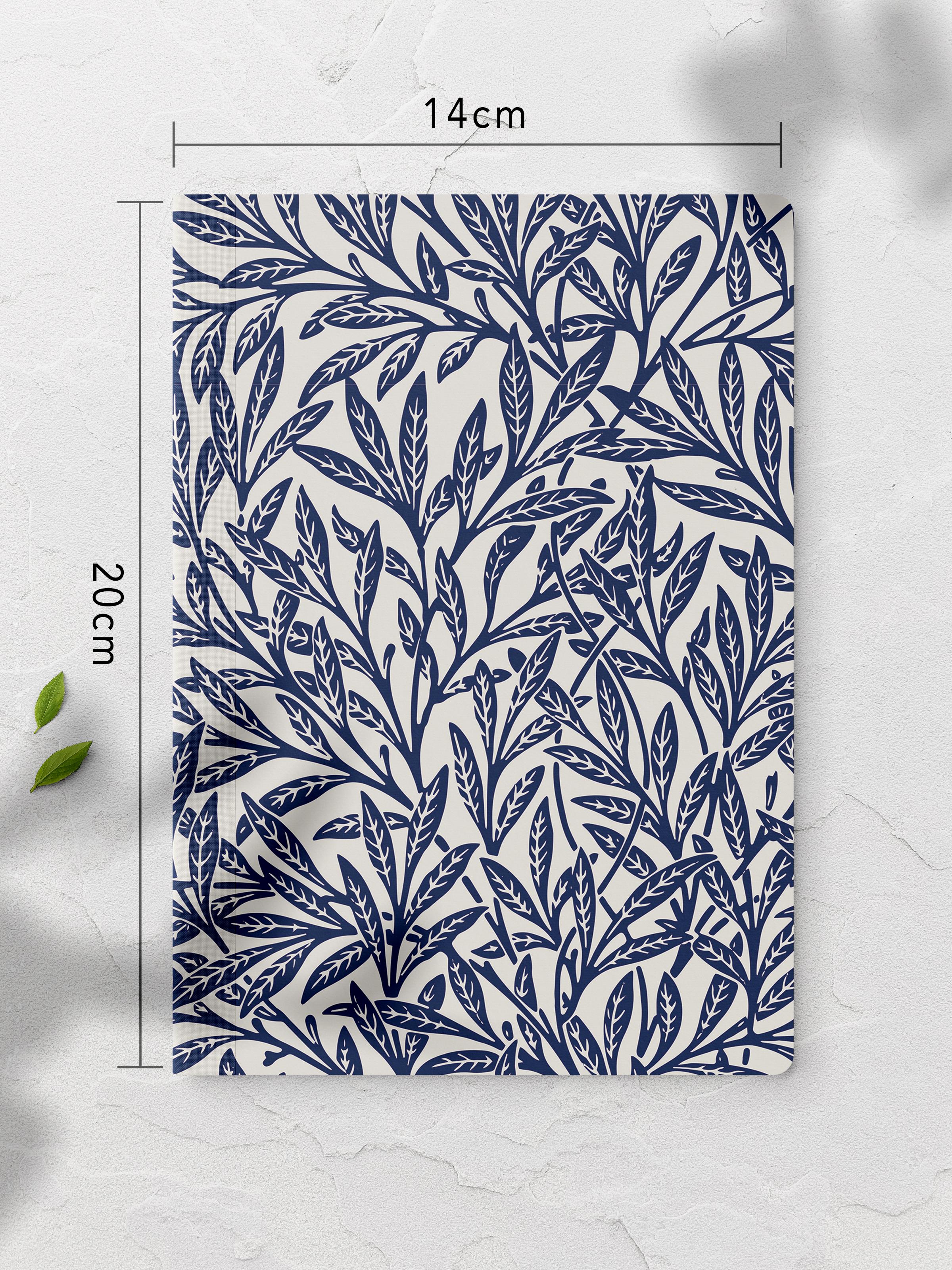 Çizgisiz Defter, Mavi Boho Desen Notebook, Not Defteri, Akıl ve Anı Defteri, 64 Sayfa, 14*21cm
