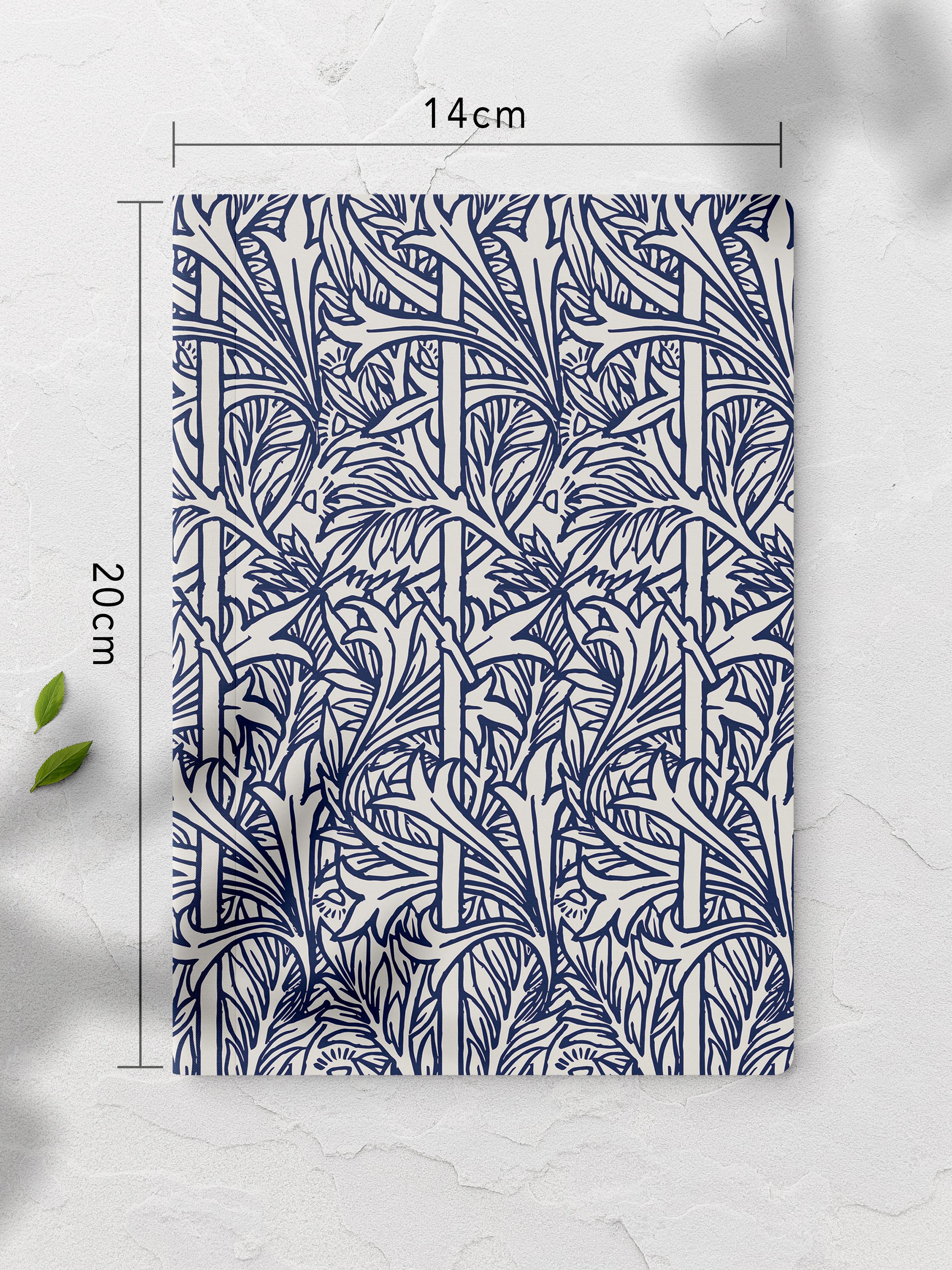 Çizgisiz Defter, Mavi Boho Desen Notebook, Not Defteri, Akıl ve Anı Defteri, 64 Sayfa, 14*21cm