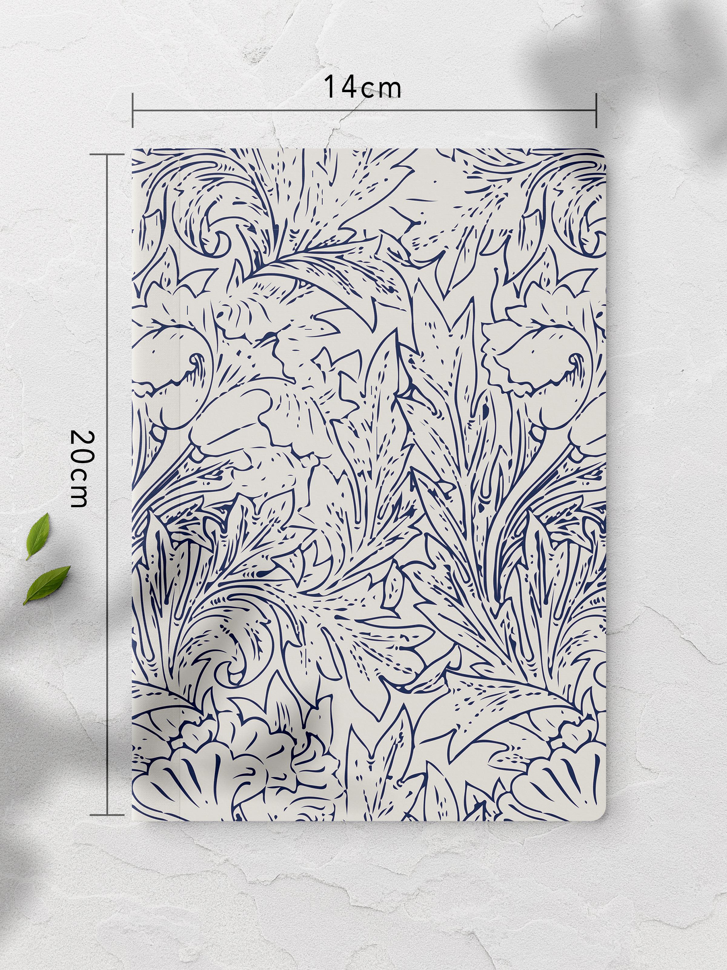Çizgisiz Defter, Mavi Boho Desen Notebook, Not Defteri, Akıl ve Anı Defteri, 64 Sayfa, 14*21cm