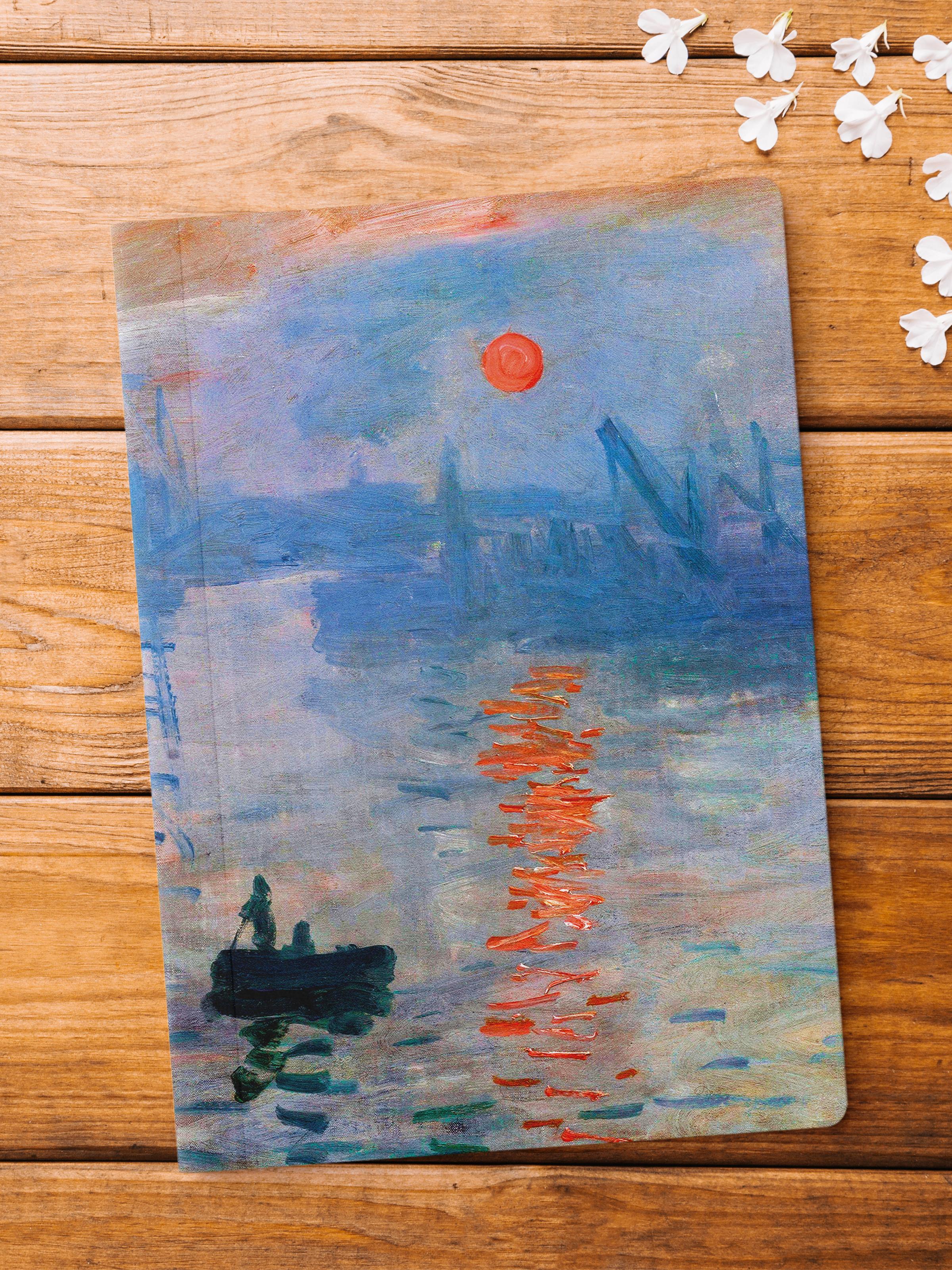 Çizgisiz Defter, Modern Sanat Notebook, Monet Temalı Not Defteri 64 Sayfa, 14*21cm