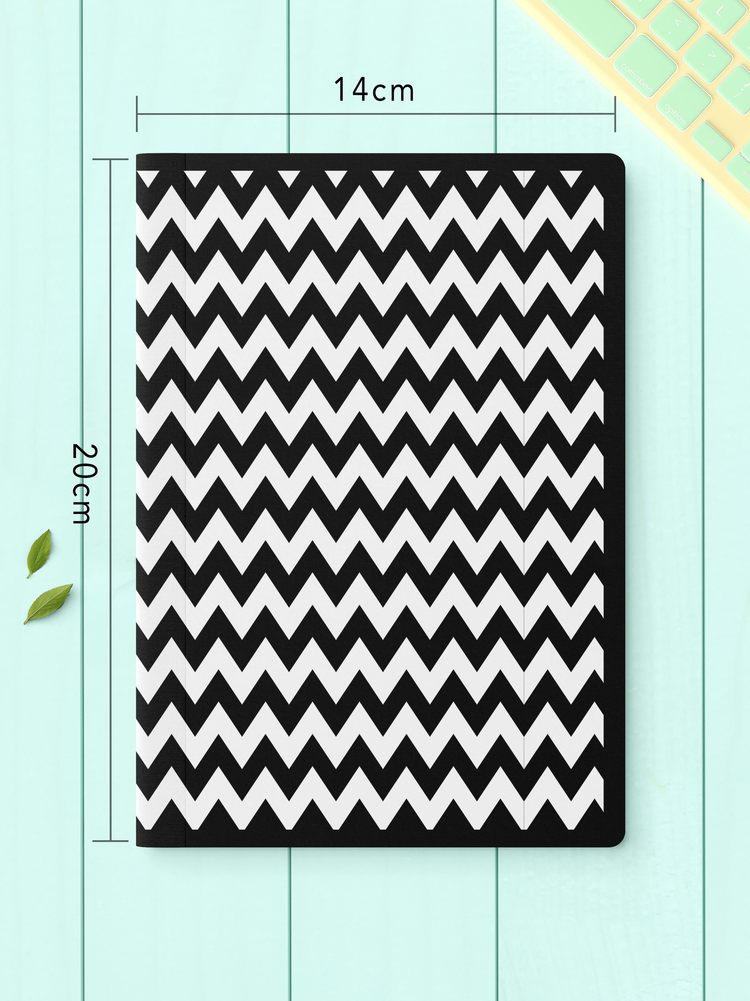 Çizgisiz Defter Seti, 2 Adet Geometrik Desenli Notebook, Not Defteri, Anı Defteri, 64 Sayfa Orta Boy