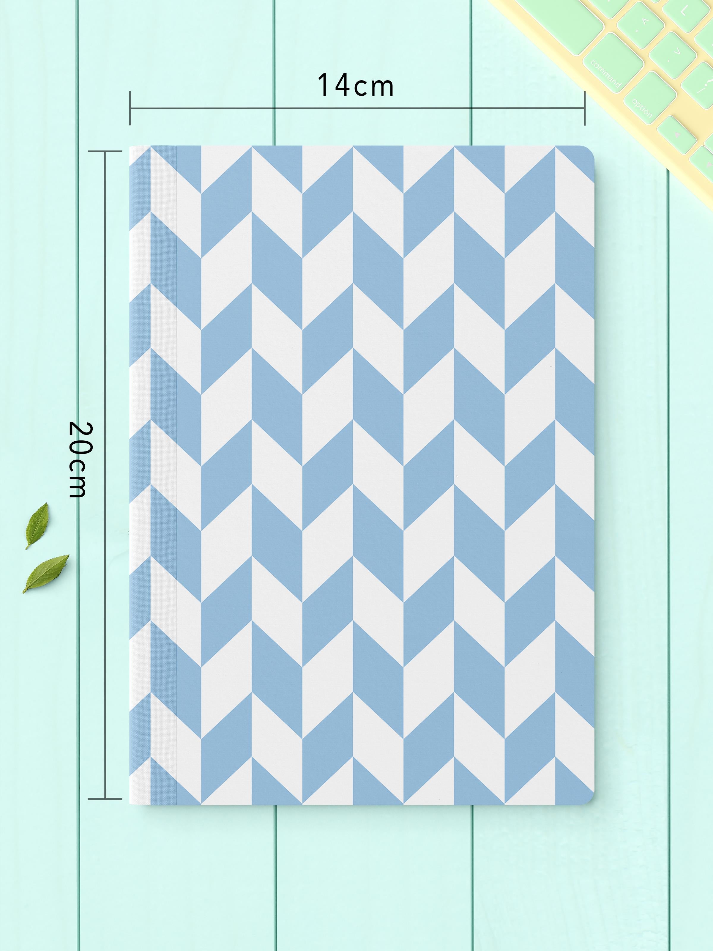Çizgisiz Defter Seti, 2 Adet Geometrik Desenli Notebook, Not Defteri, Anı Defteri, 64 Sayfa Orta Boy