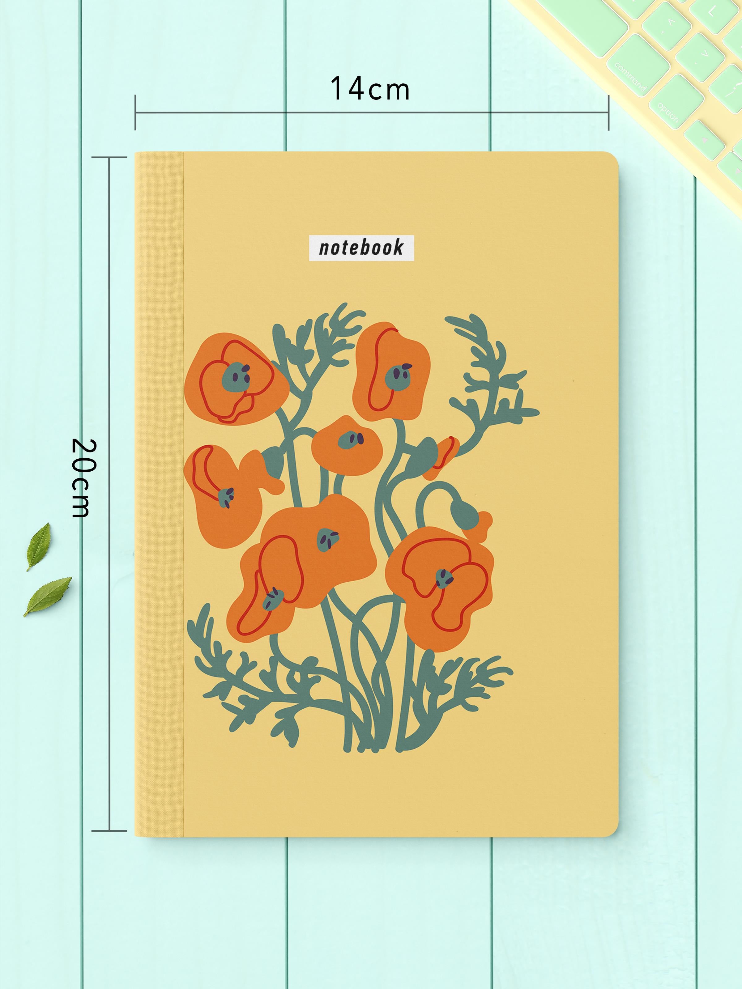 Çizgisiz Defter Seti, 2 Adet Vintage Desenli Notebook, Not Defteri, Anı Defteri, 64 Sayfa Orta Boy