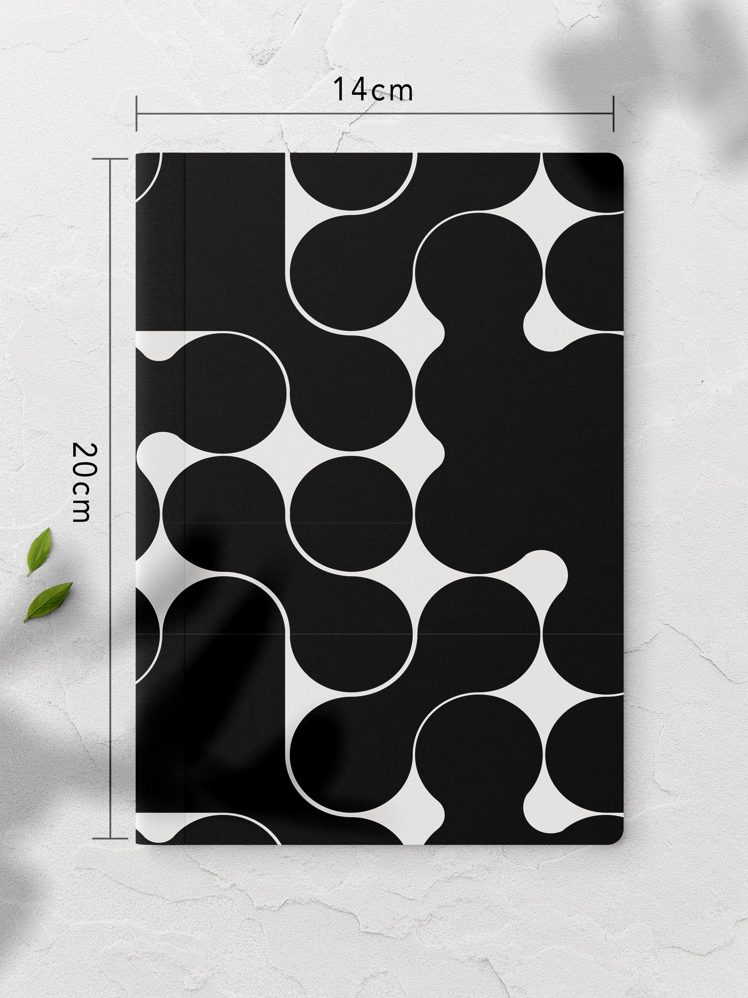 Çizgisiz Defter, Siyah Boho Desen Notebook, Not Defteri, Akıl ve Anı Defteri, 64 Sayfa, 14*21cm