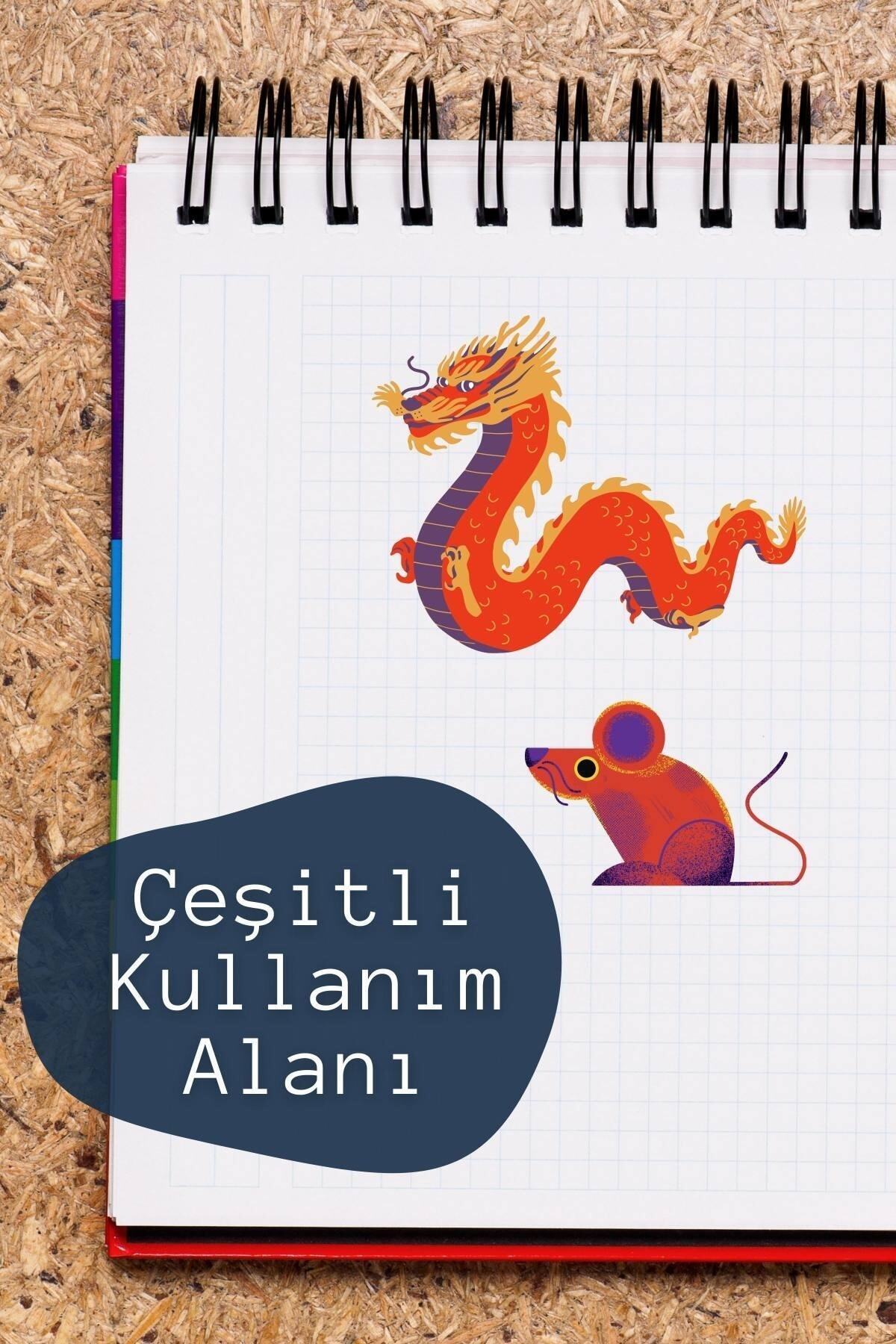 Çizim Sticker Seti - 7 Adet Etiket Seti- Telefon, Tablet, Defter Laptop Uyumlu Etiket