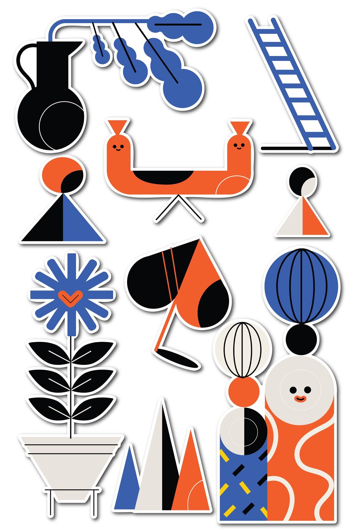 Çizim Temalı Sticker Seti - 11 Adet Etiket Seti- Telefon, Tablet, Defter Laptop Uyumlu Etiket