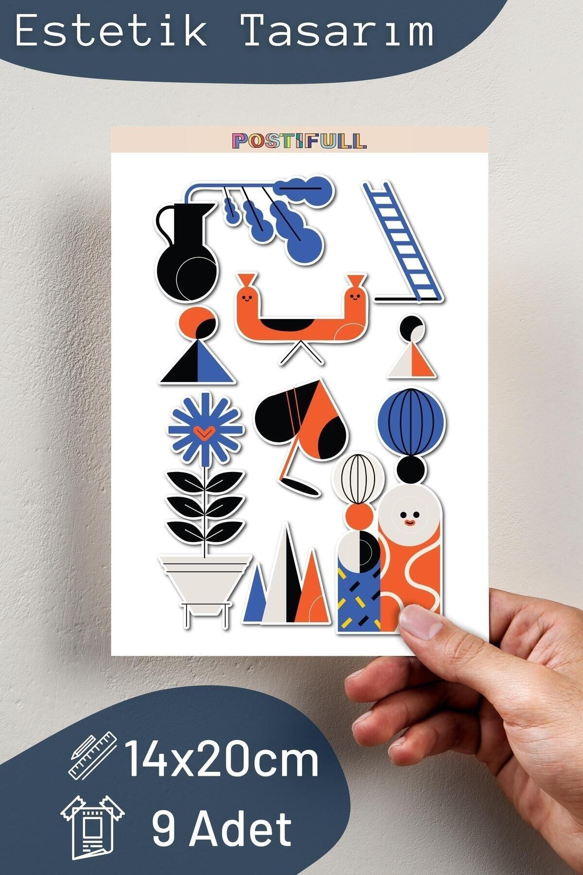 Çizim Temalı Sticker Seti - 11 Adet Etiket Seti- Telefon, Tablet, Defter Laptop Uyumlu Etiket