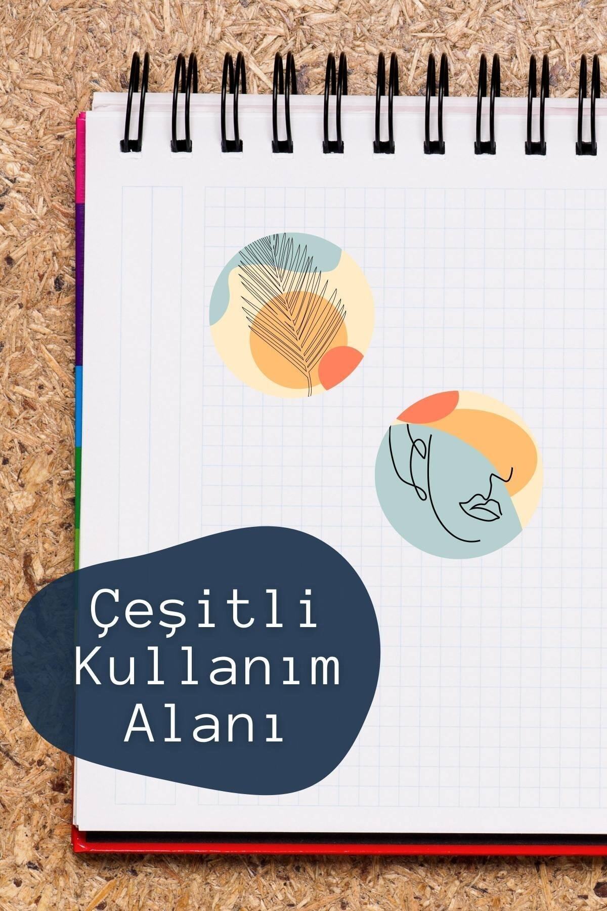 Çizim Temalı Sticker Seti - 6 Adet Etiket Seti- Telefon, Tablet, Defter Laptop Uyumlu Etiket