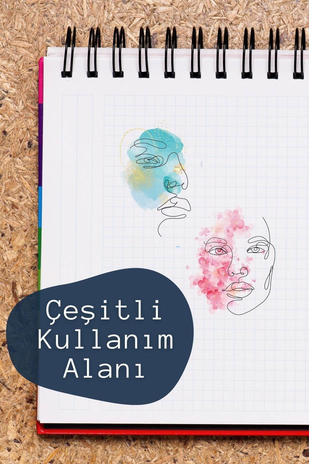 Çizim Temalı Sticker Seti - 7 Adet Etiket Seti- Telefon, Tablet, Defter Laptop Uyumlu Etiket