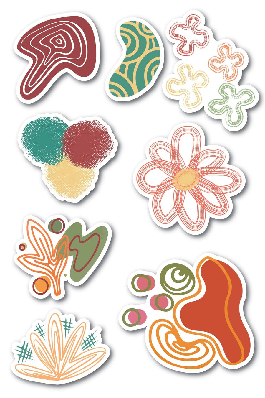 Çizim Temalı Sticker Seti - 8 Adet Etiket Seti- Telefon, Tablet, Defter Laptop Uyumlu Etiket