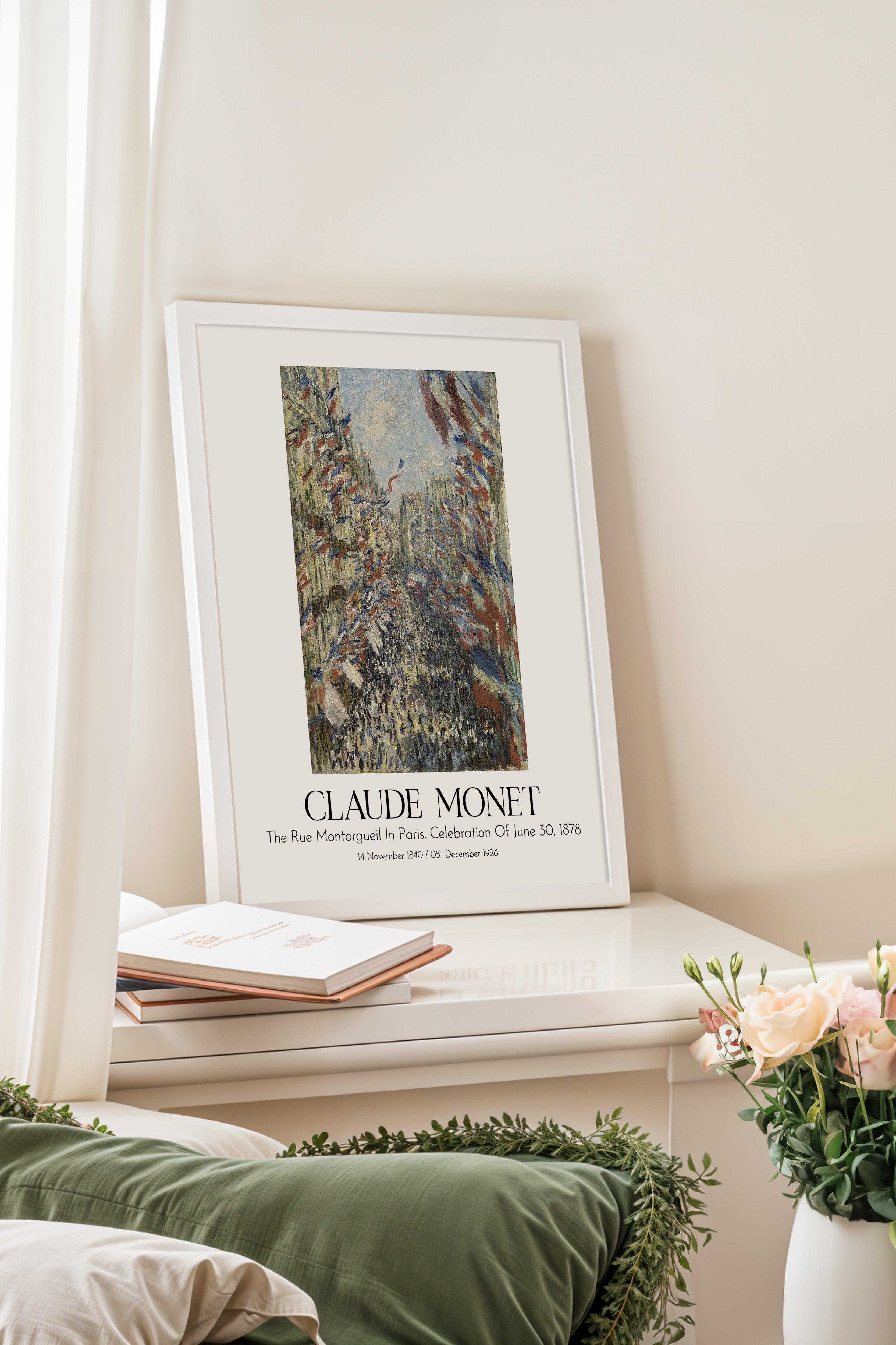 Claude Monet, Beyaz Çerçeveli Tablo, Sanat Serisi NO:110304
