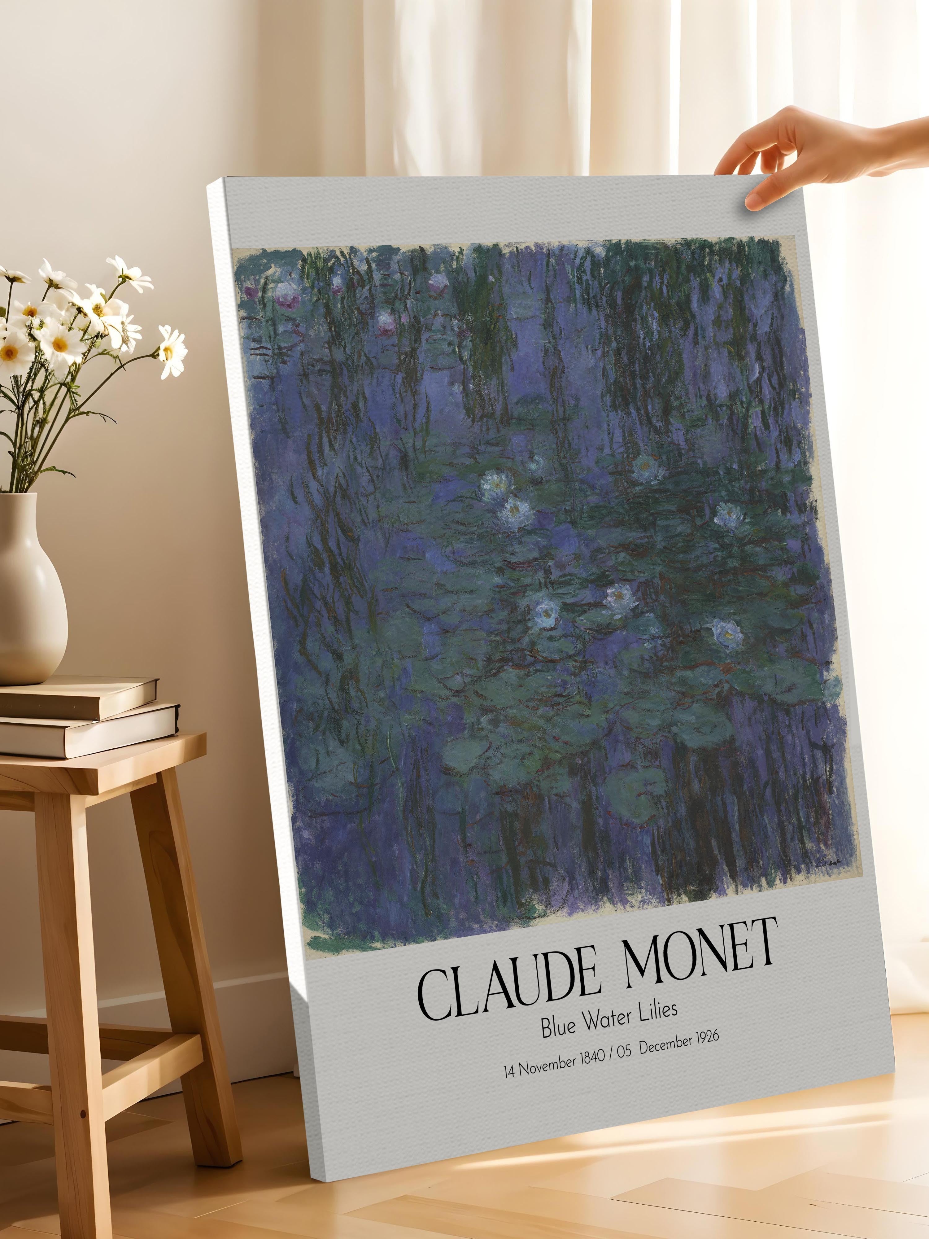Claude Monet - Blue Water Lilies, Kanvas Tablo, Sanat Serisi NO:110298