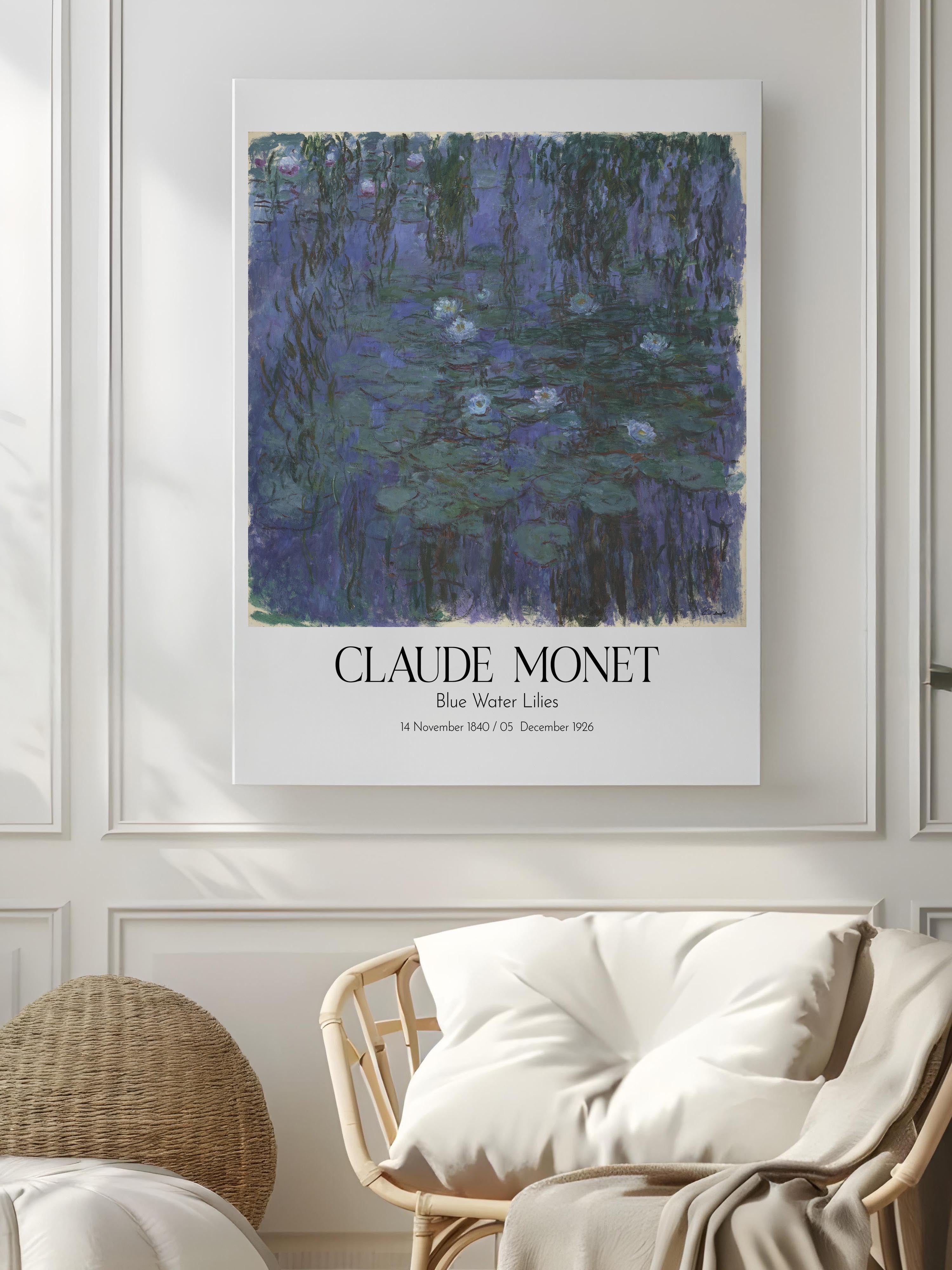 Claude Monet - Blue Water Lilies, Kanvas Tablo, Sanat Serisi NO:110298
