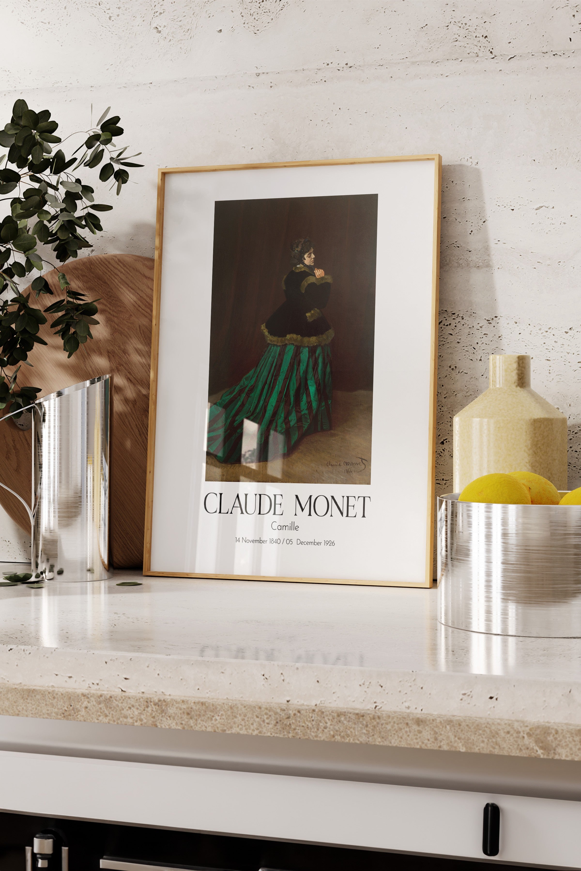 Claude Monet - Camille, Ahşap Çerçeveli Tablo, Sanat Serisi NO:110306